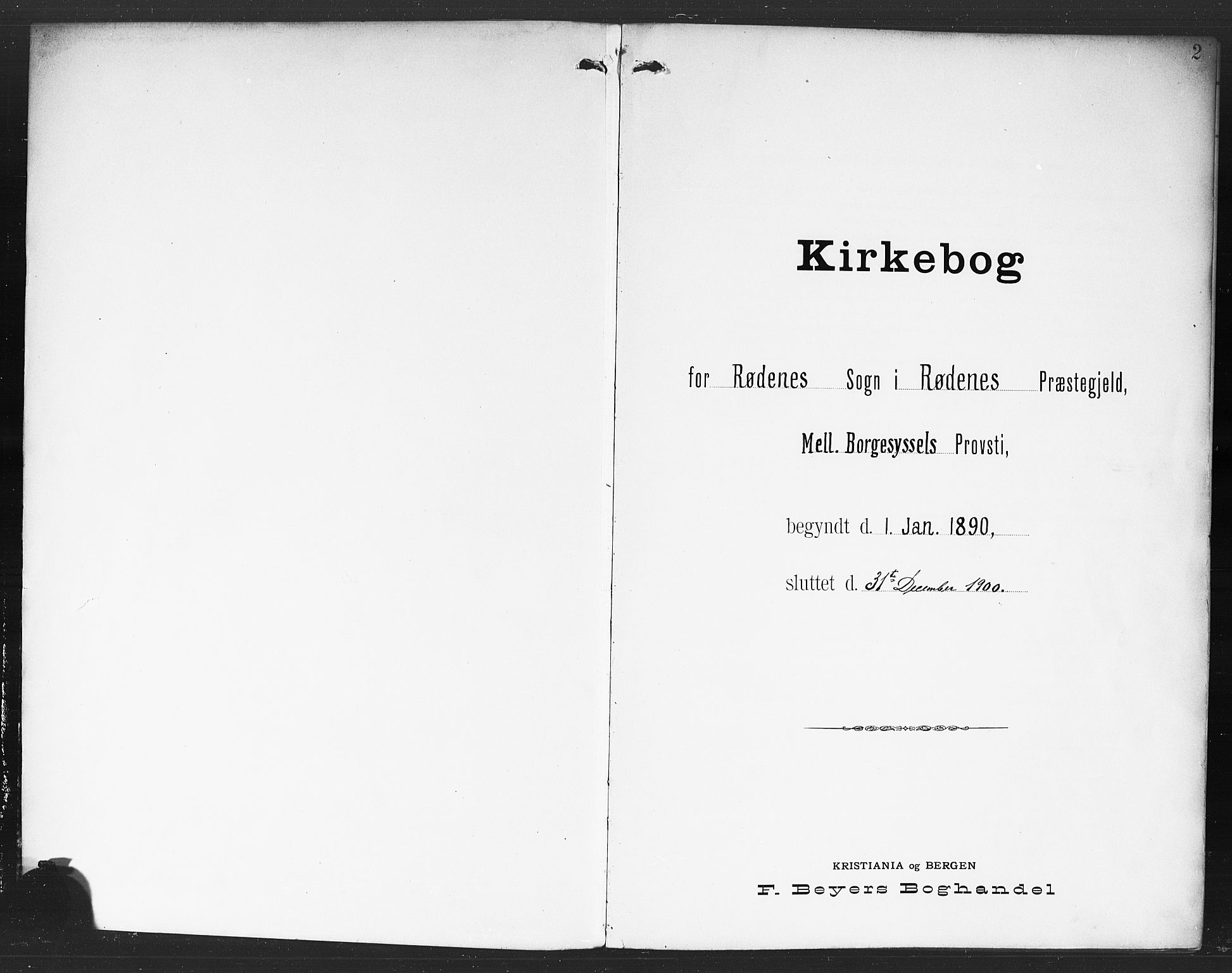 Rødenes prestekontor Kirkebøker, AV/SAO-A-2005/F/Fa/L0010: Ministerialbok nr. I 10, 1890-1900, s. 2