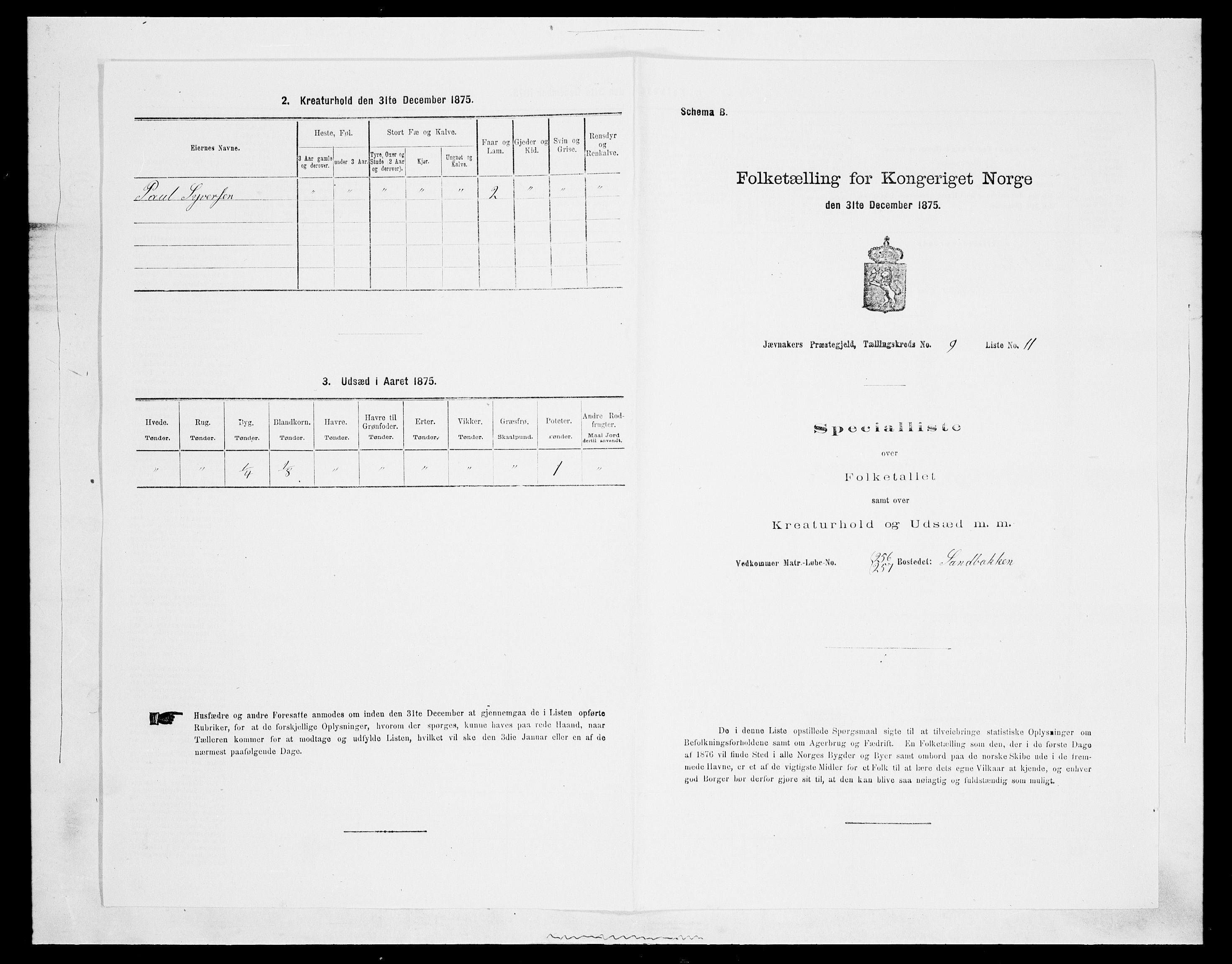 SAH, Folketelling 1875 for 0532P Jevnaker prestegjeld, 1875, s. 1524