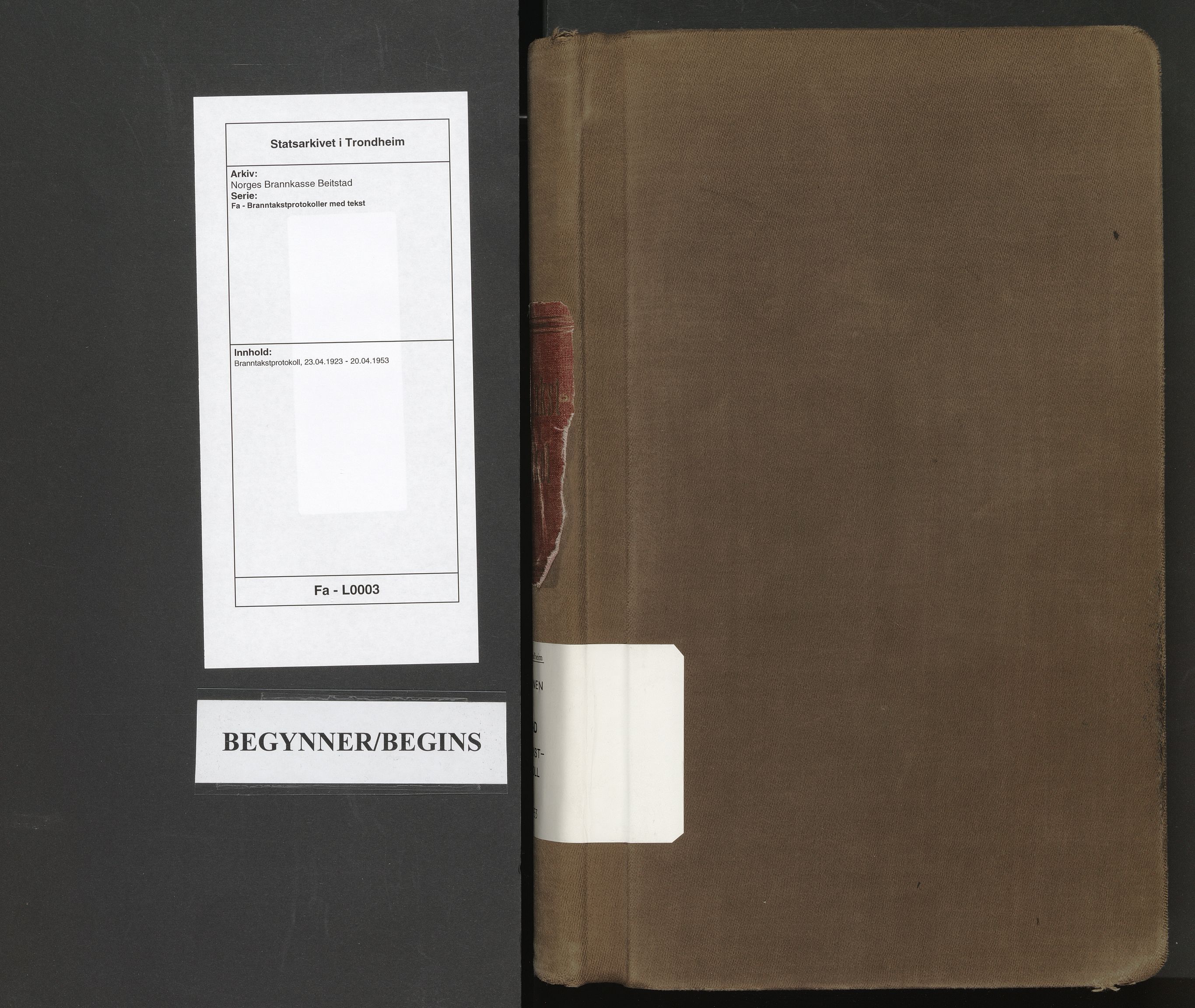 Norges Brannkasse Beitstad, SAT/A-5546/Fa/L0003: Branntakstprotokoll, 1923-1953