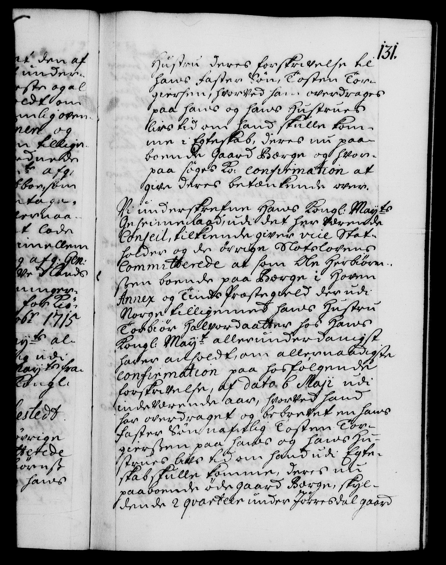 Danske Kanselli 1572-1799, AV/RA-EA-3023/F/Fc/Fca/Fcab/L0020: Norske tegnelser, 1715-1718, s. 131a