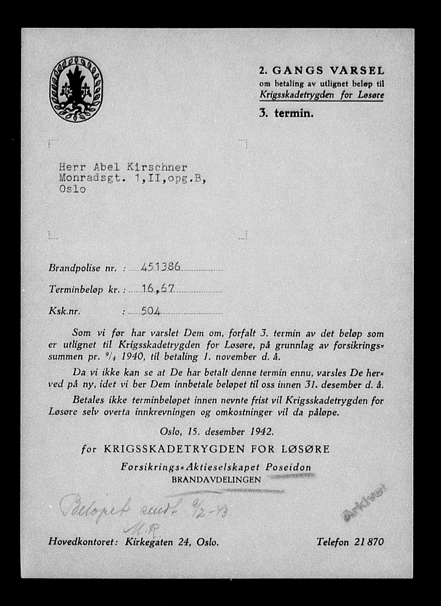 Justisdepartementet, Tilbakeføringskontoret for inndratte formuer, AV/RA-S-1564/H/Hc/Hcc/L0951: --, 1945-1947, s. 368