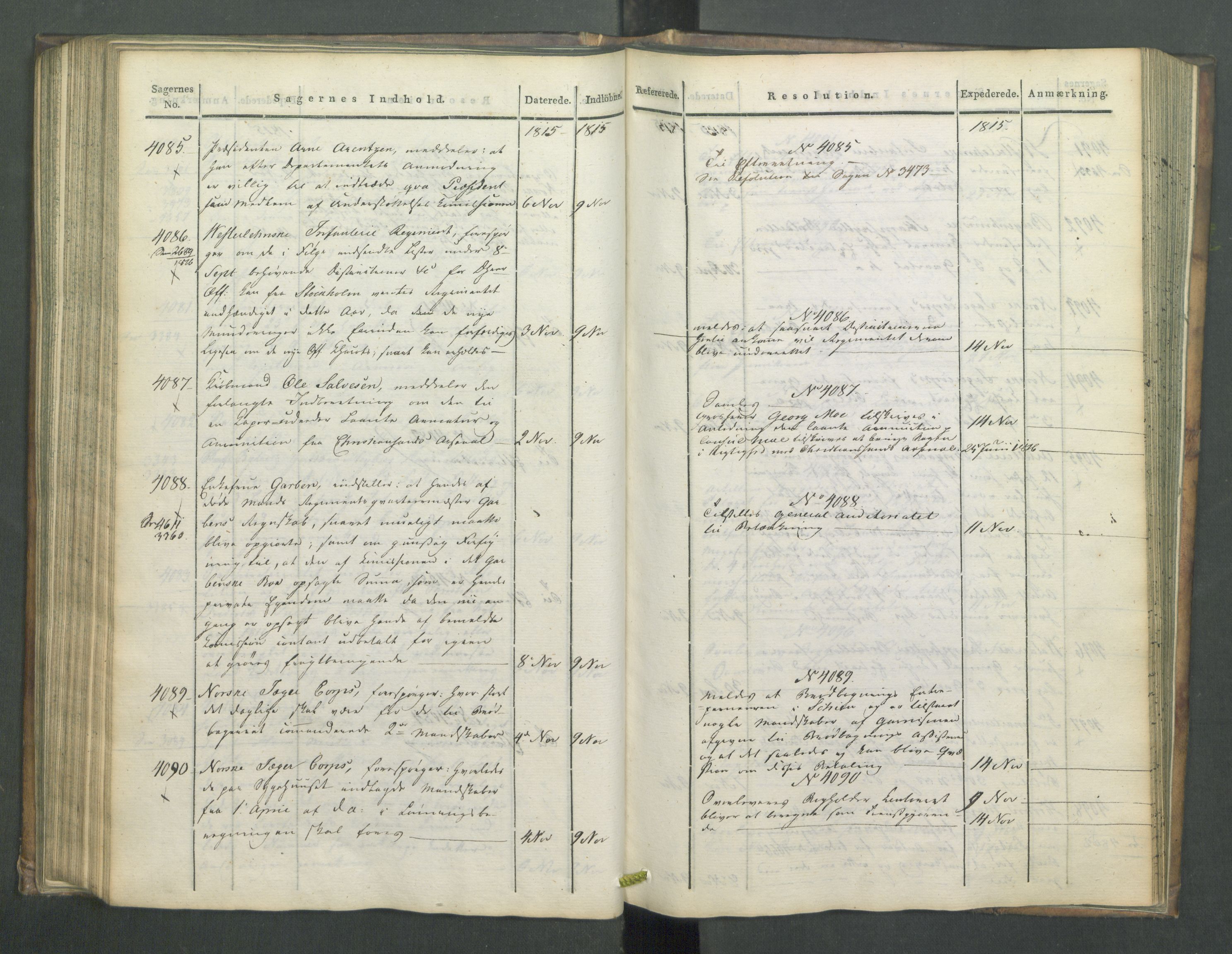 Armédepartementet, AV/RA-RAFA-3493/C/Ca/L0006: 6. Departements Journal, 1815