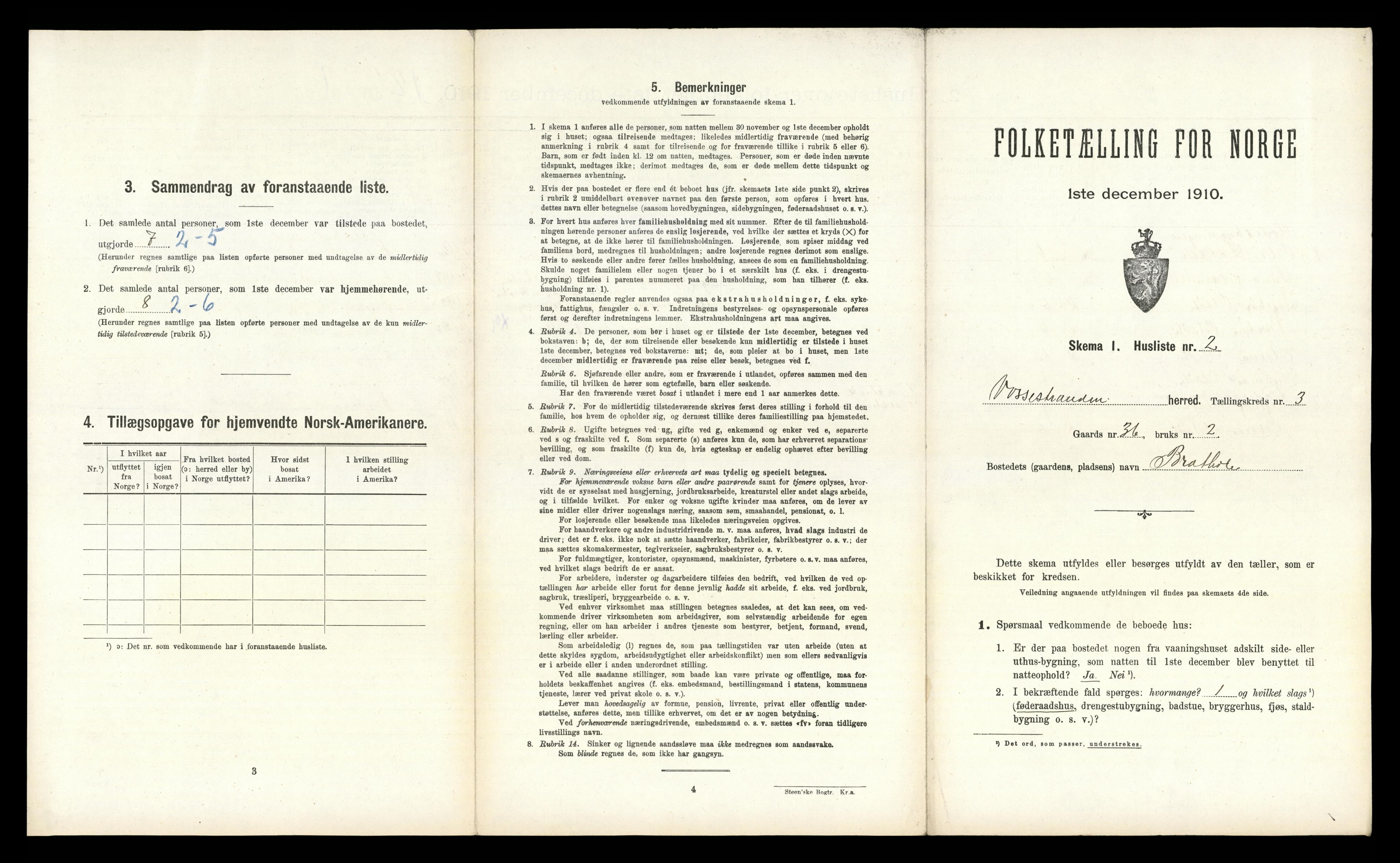 RA, Folketelling 1910 for 1236 Vossestrand herred, 1910, s. 349