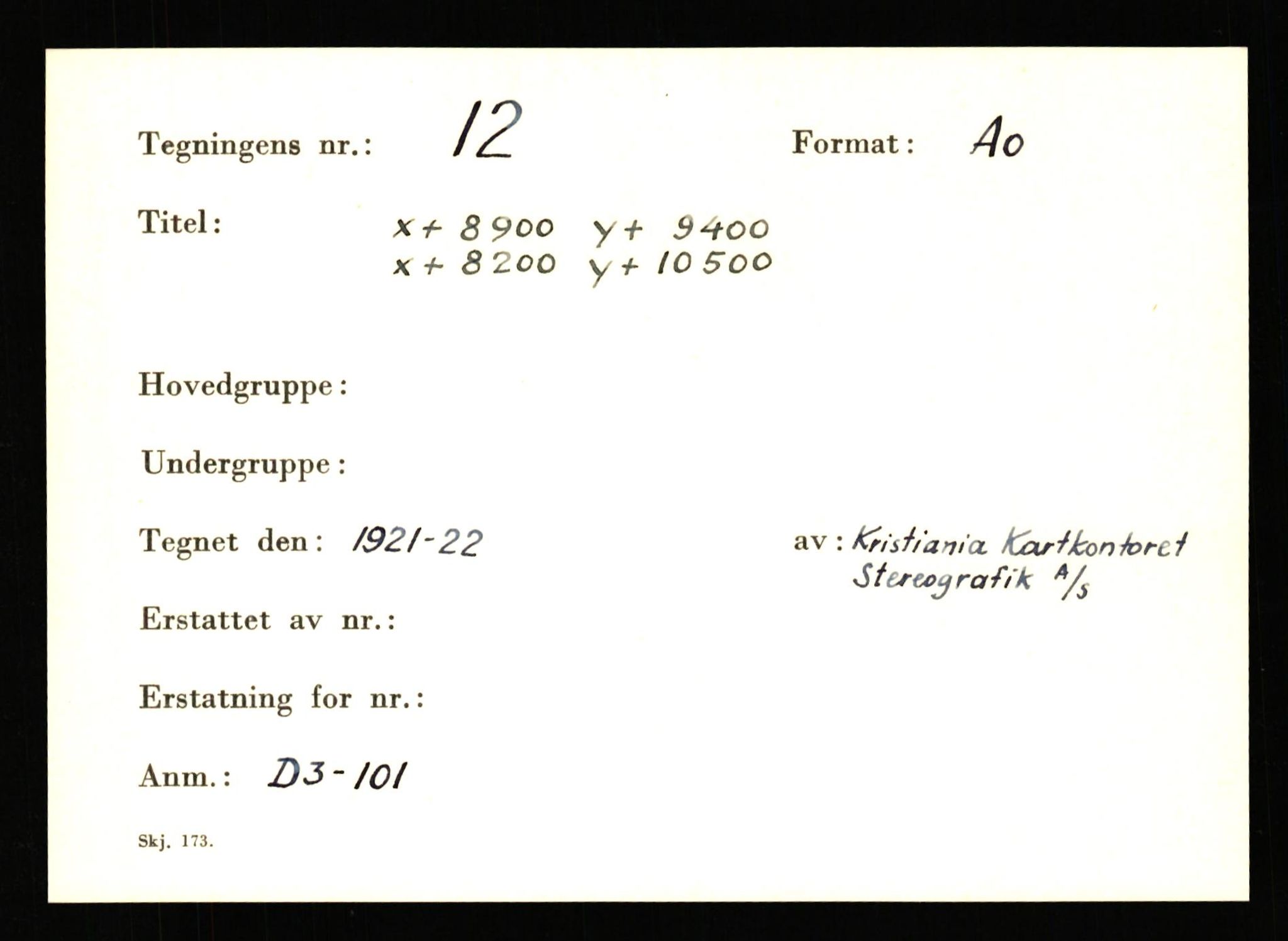 Kings Bay Kull Comp. A/S, AV/SATØ-P-0072/T/Ta/L0606: Kartotek over kart og tegninger, registrert etter nummer og etter emne, 1913-1974, s. 13