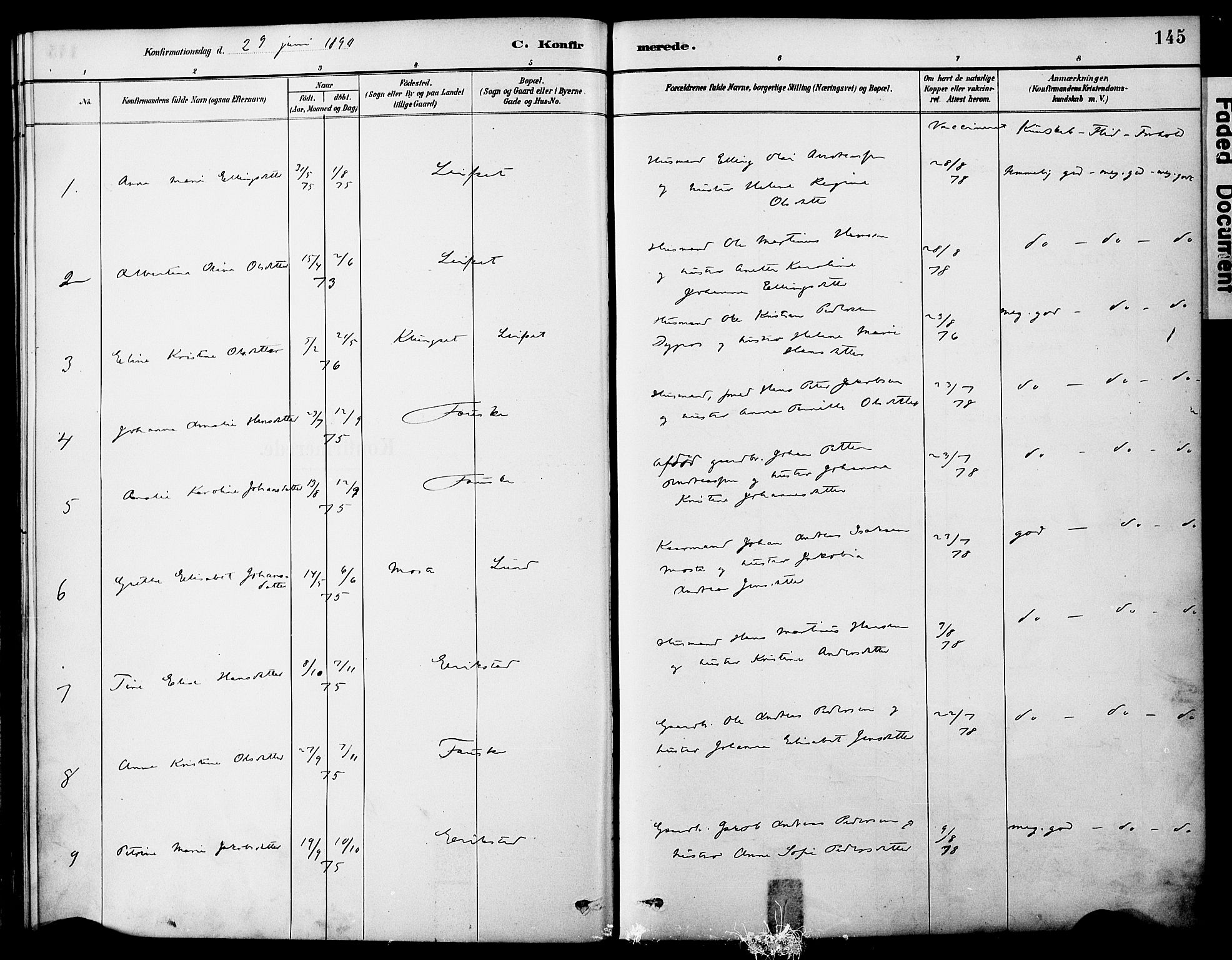 Ministerialprotokoller, klokkerbøker og fødselsregistre - Nordland, SAT/A-1459/849/L0690: Ministerialbok nr. 849A02, 1890-1897, s. 145