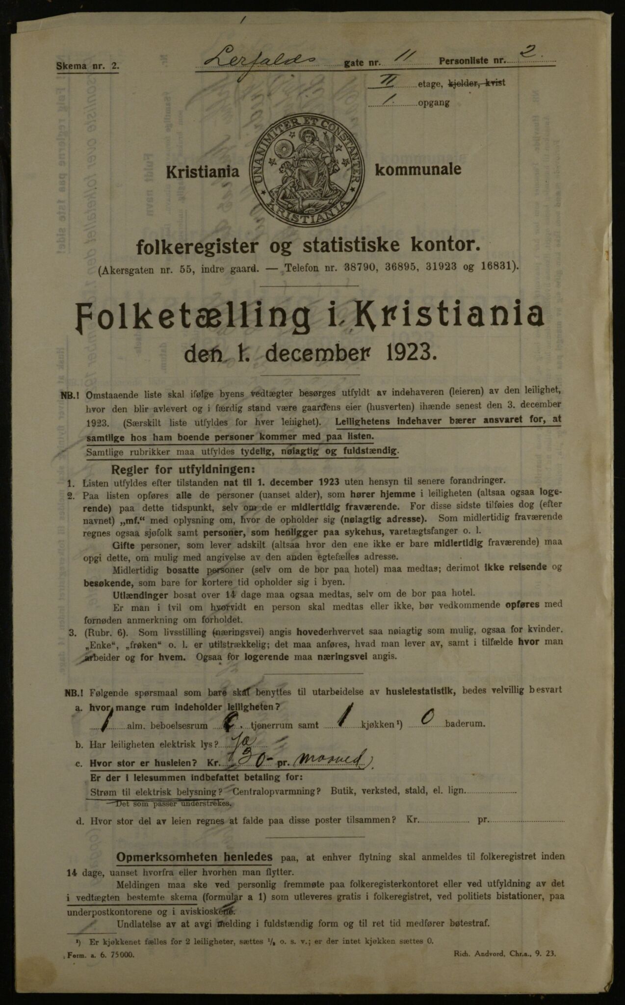 OBA, Kommunal folketelling 1.12.1923 for Kristiania, 1923, s. 63683