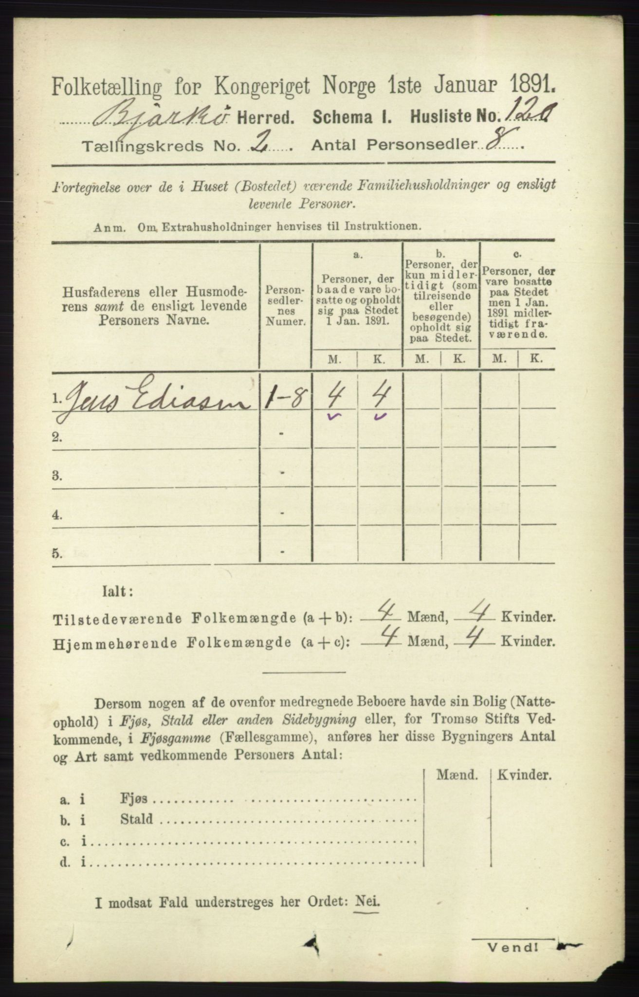 RA, Folketelling 1891 for 1915 Bjarkøy herred, 1891, s. 686