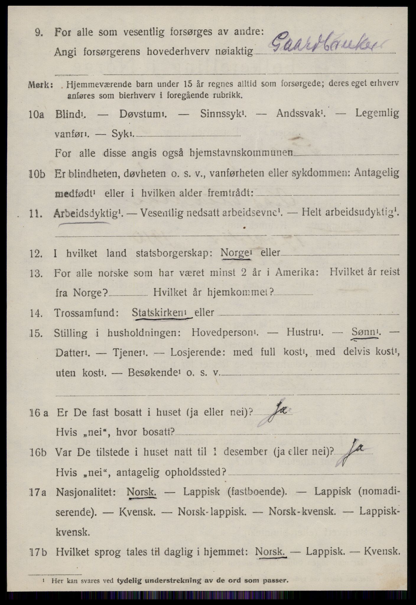 SAT, Folketelling 1920 for 1652 Flå herred, 1920, s. 287