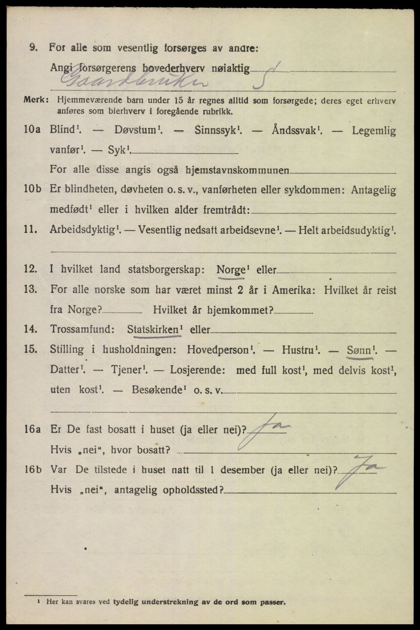 SAK, Folketelling 1920 for 1037 Kvinesdal herred, 1920, s. 4410
