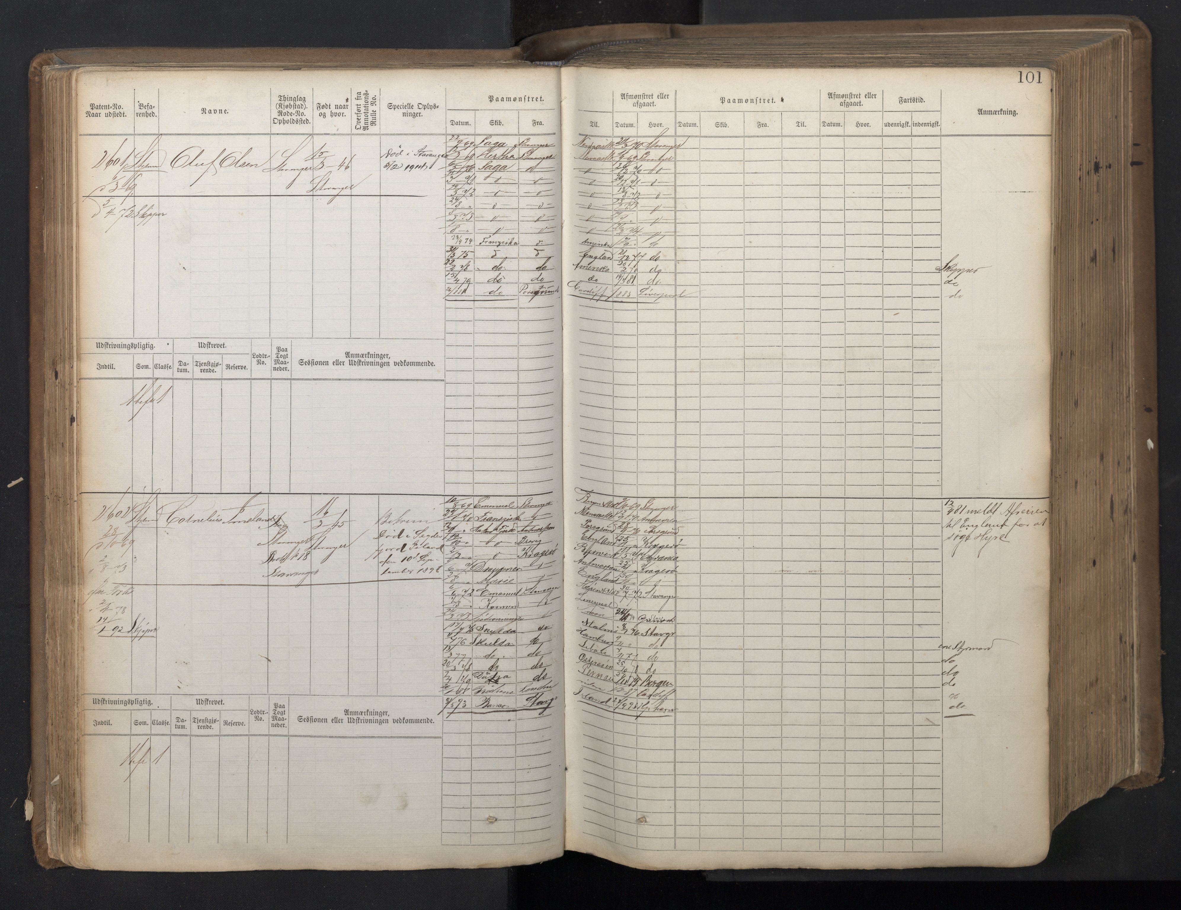 Stavanger sjømannskontor, AV/SAST-A-102006/F/Fb/Fbb/L0018: Sjøfartshovedrulle patnentnr. 2402-3602 (dublett), 1869, s. 104