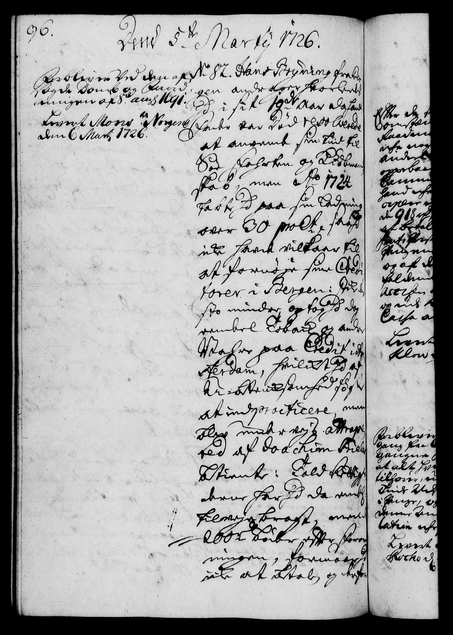 Rentekammeret, Kammerkanselliet, RA/EA-3111/G/Gh/Gha/L0008: Norsk ekstraktmemorialprotokoll (merket RK 53.53), 1725-1726, s. 96