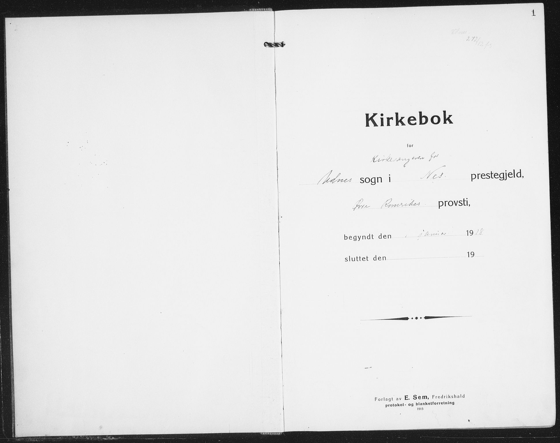 Nes prestekontor Kirkebøker, SAO/A-10410/G/Gb/L0002: Klokkerbok nr. II 2, 1918-1942, s. 1