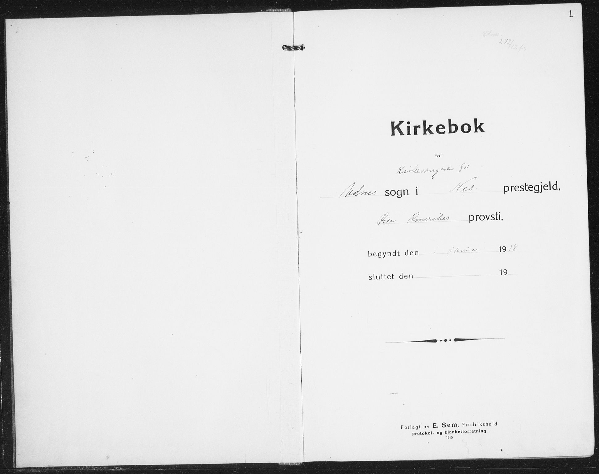Nes prestekontor Kirkebøker, AV/SAO-A-10410/G/Gb/L0002: Klokkerbok nr. II 2, 1918-1942, s. 1