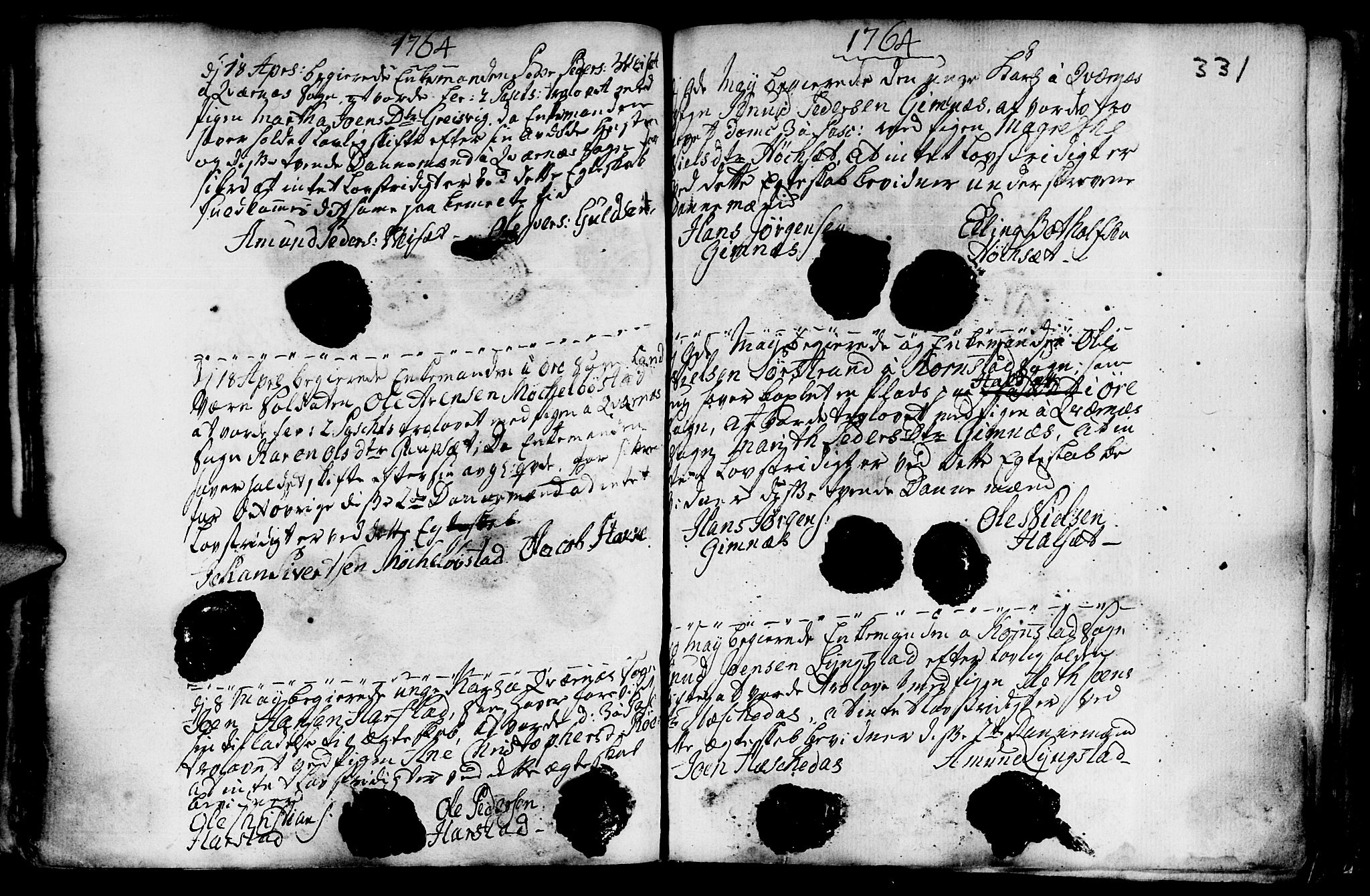 Ministerialprotokoller, klokkerbøker og fødselsregistre - Møre og Romsdal, AV/SAT-A-1454/568/L0793: Ministerialbok nr. 568A02, 1749-1768, s. 330-331