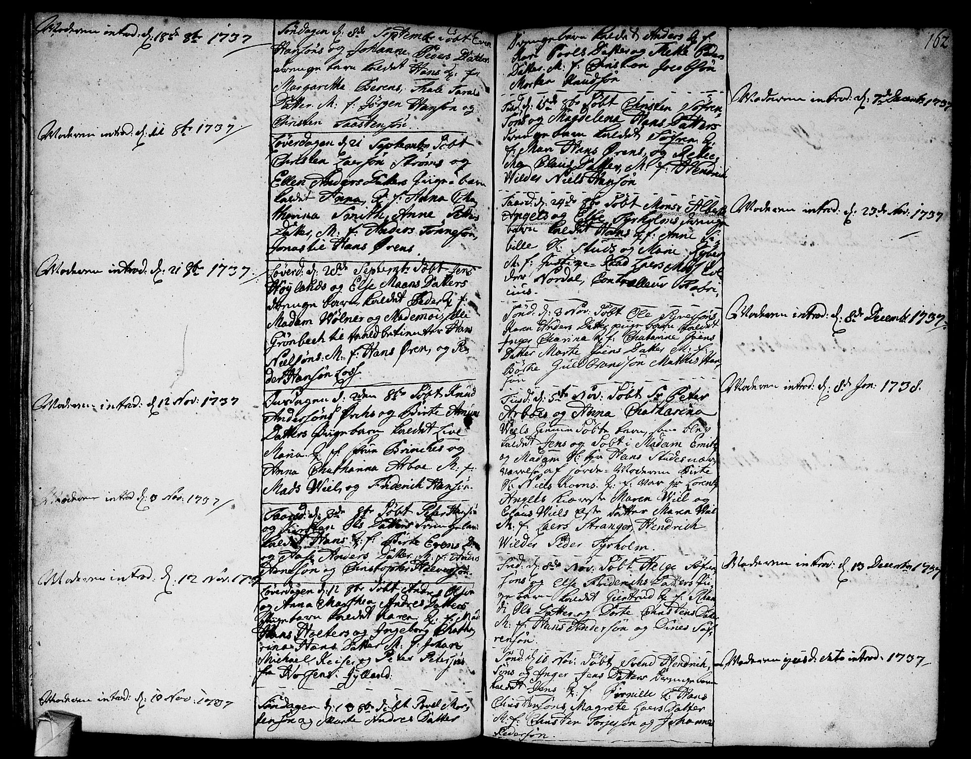 Strømsø kirkebøker, AV/SAKO-A-246/F/Fa/L0005: Ministerialbok nr. I 5, 1734-1739, s. 162