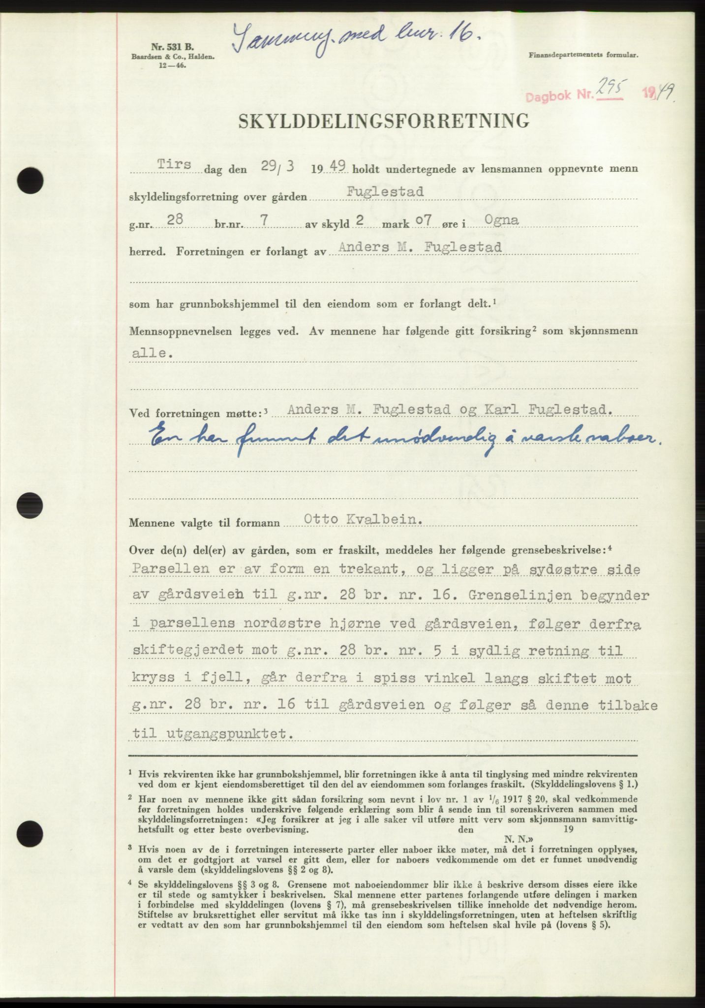 Dalane sorenskriveri, SAST/A-100309/02/G/Gb/L0058: Pantebok, 1926-1950, Tingl.dato: 31.03.1949