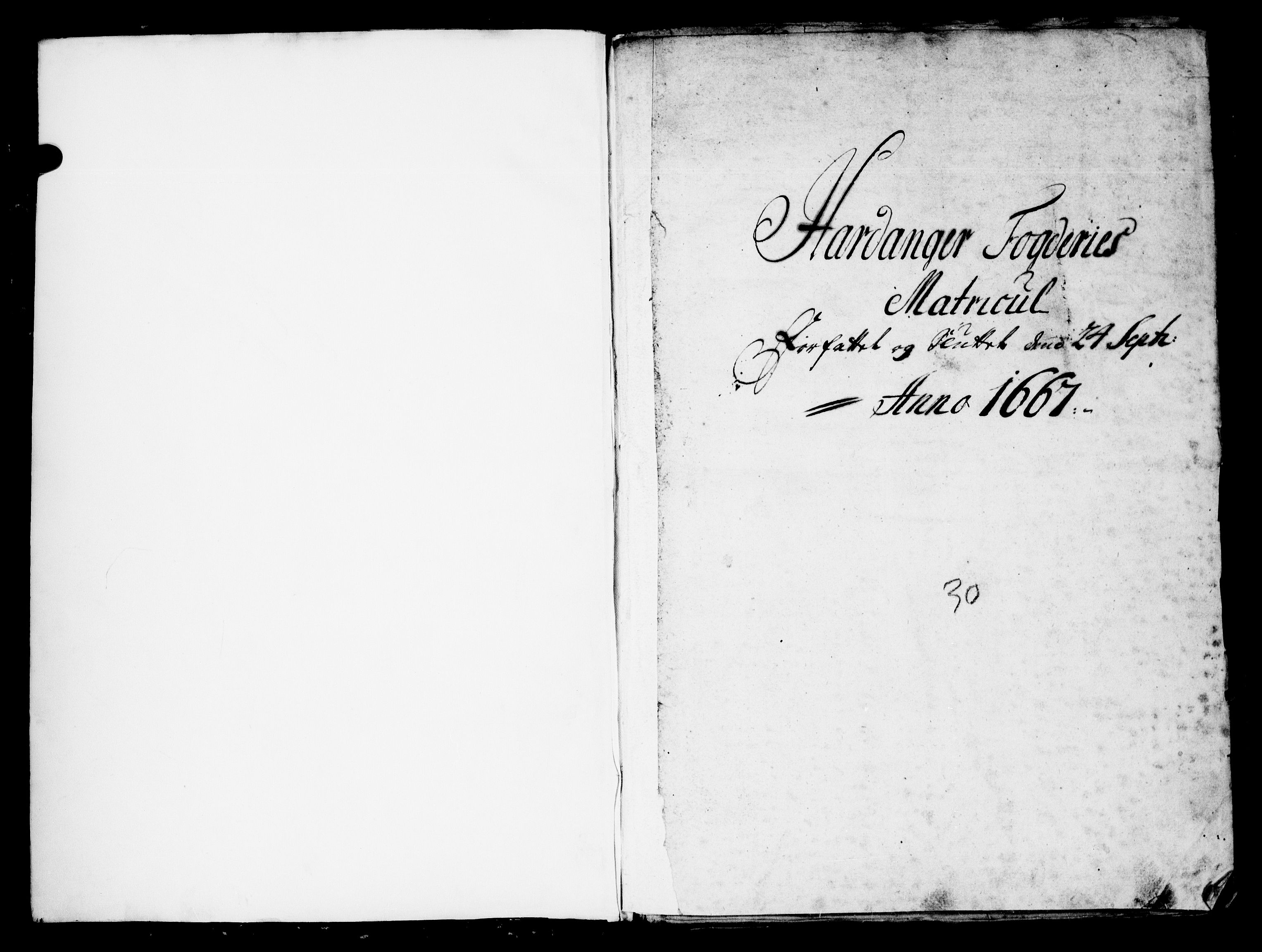 Rentekammeret inntil 1814, Realistisk ordnet avdeling, RA/EA-4070/N/Nb/Nba/L0037: Hardanger fogderi, 1667