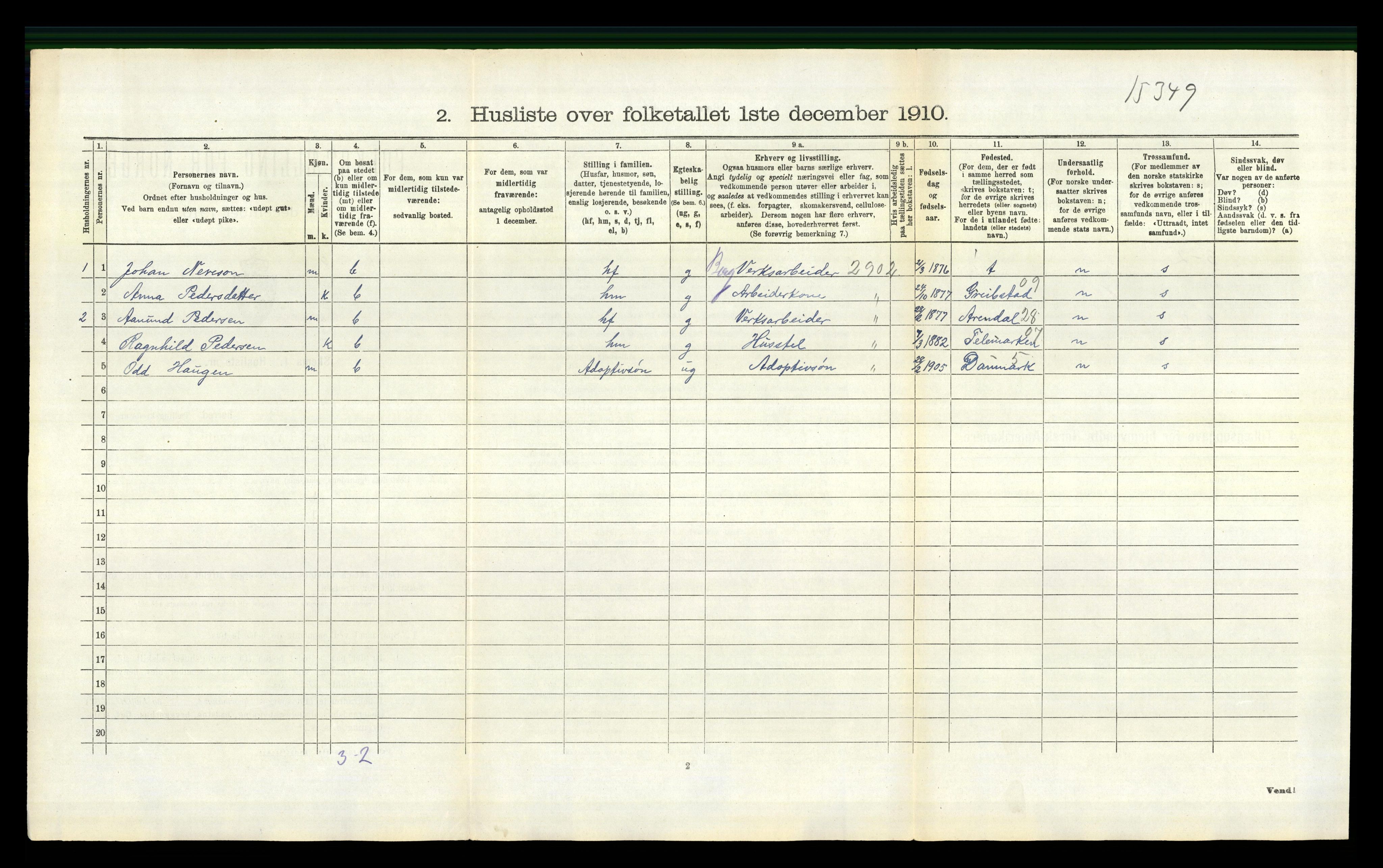 RA, Folketelling 1910 for 0937 Evje herred, 1910, s. 295