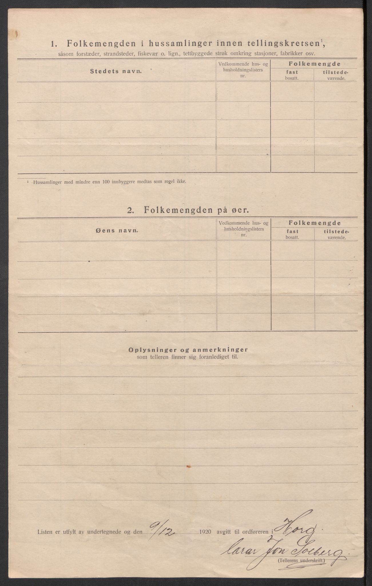 SAT, Folketelling 1920 for 1650 Horg herred, 1920, s. 18
