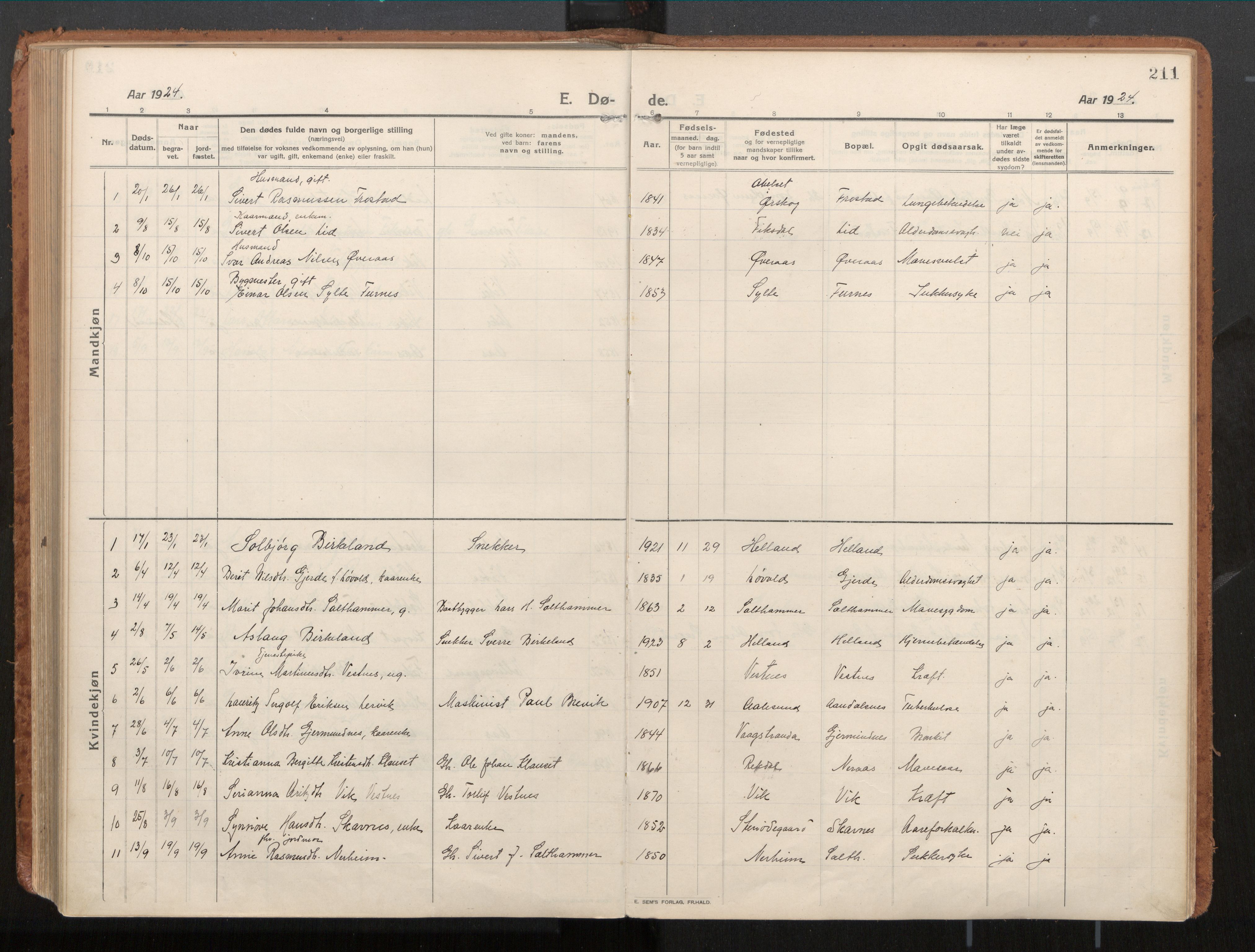 Ministerialprotokoller, klokkerbøker og fødselsregistre - Møre og Romsdal, AV/SAT-A-1454/539/L0534a: Ministerialbok nr. 539A08, 1912-1935, s. 211