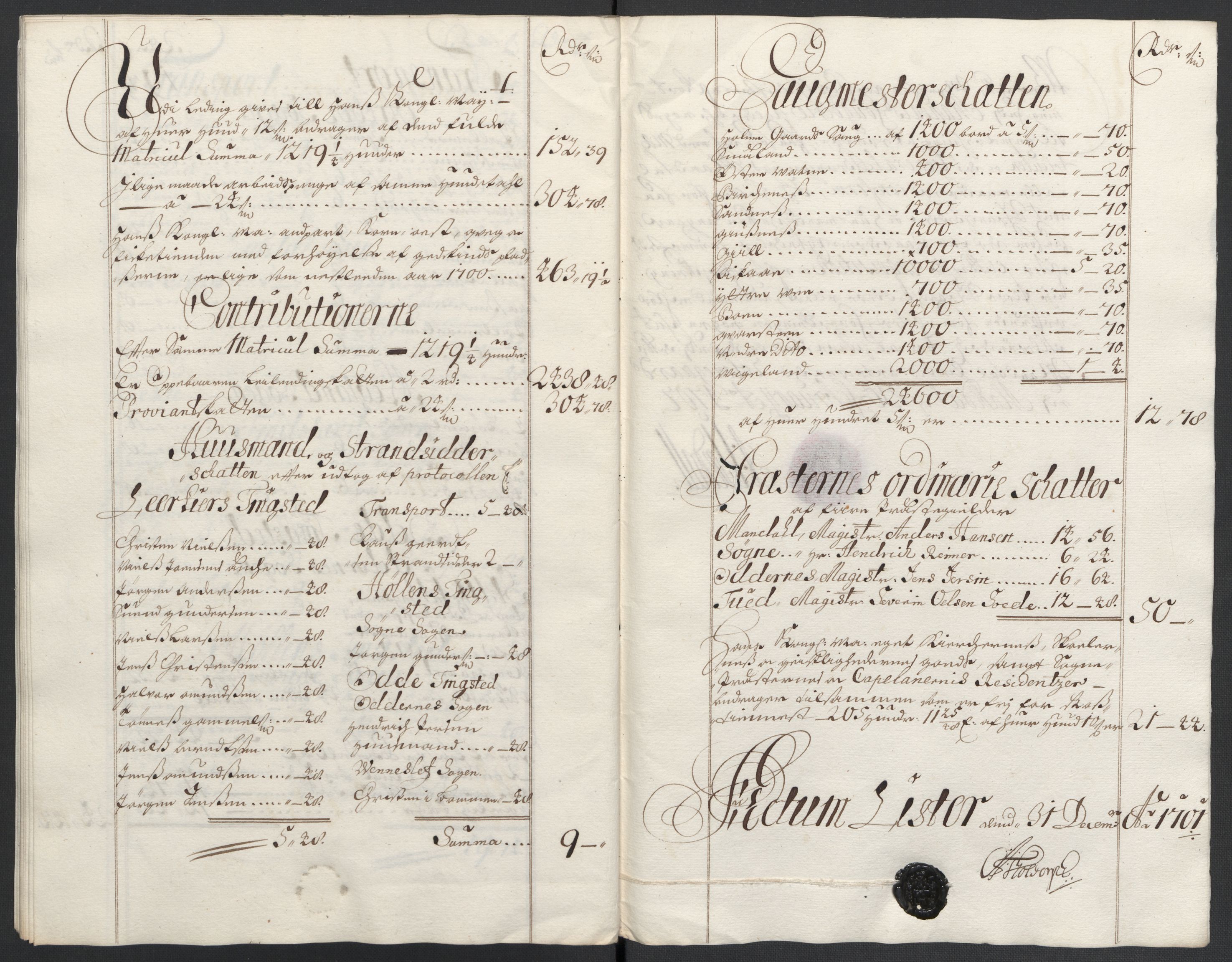 Rentekammeret inntil 1814, Reviderte regnskaper, Fogderegnskap, RA/EA-4092/R43/L2549: Fogderegnskap Lista og Mandal, 1701-1702, s. 89