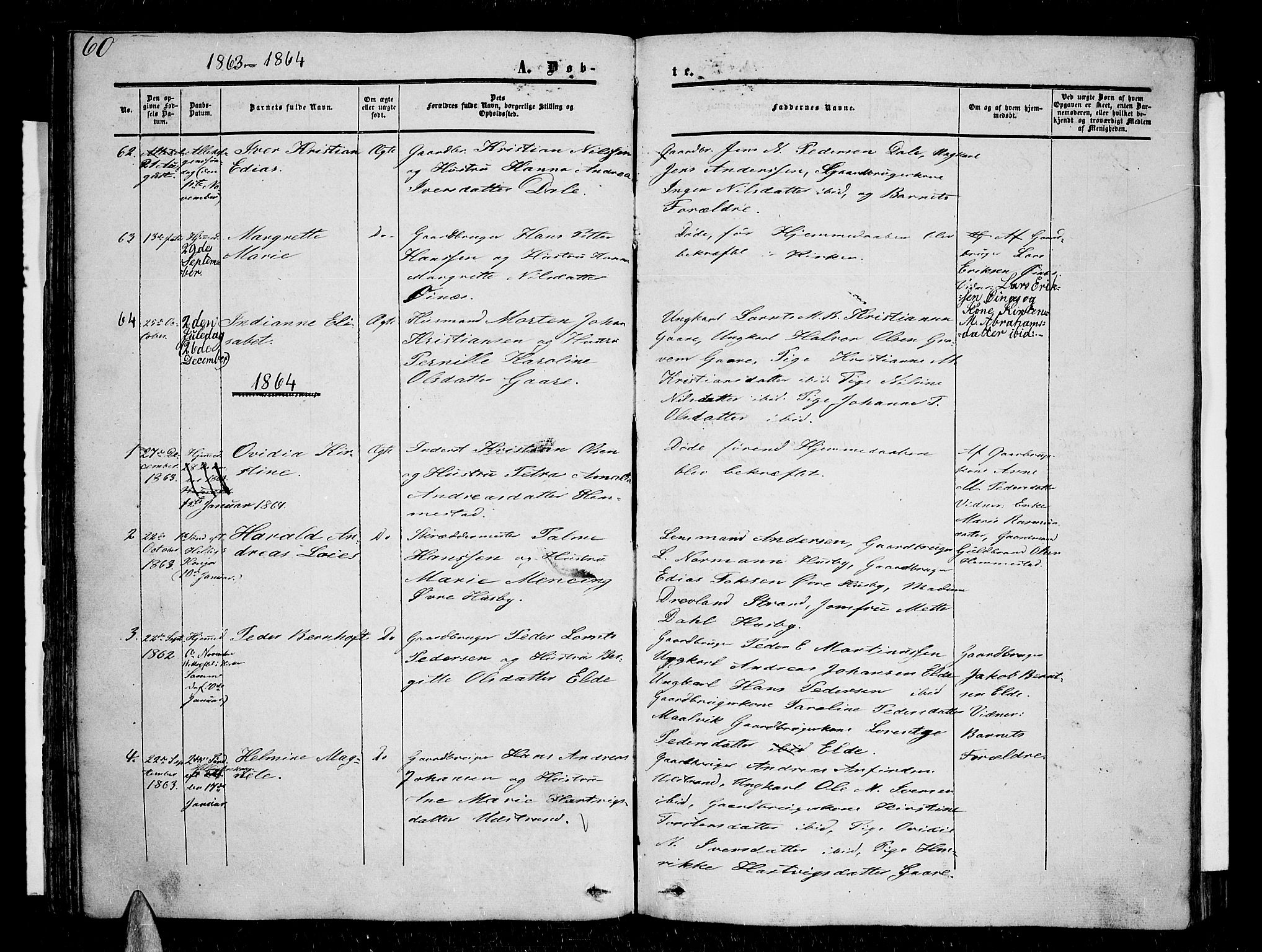 Kvæfjord sokneprestkontor, AV/SATØ-S-1323/G/Ga/Gab/L0003klokker: Klokkerbok nr. 3, 1856-1870, s. 60
