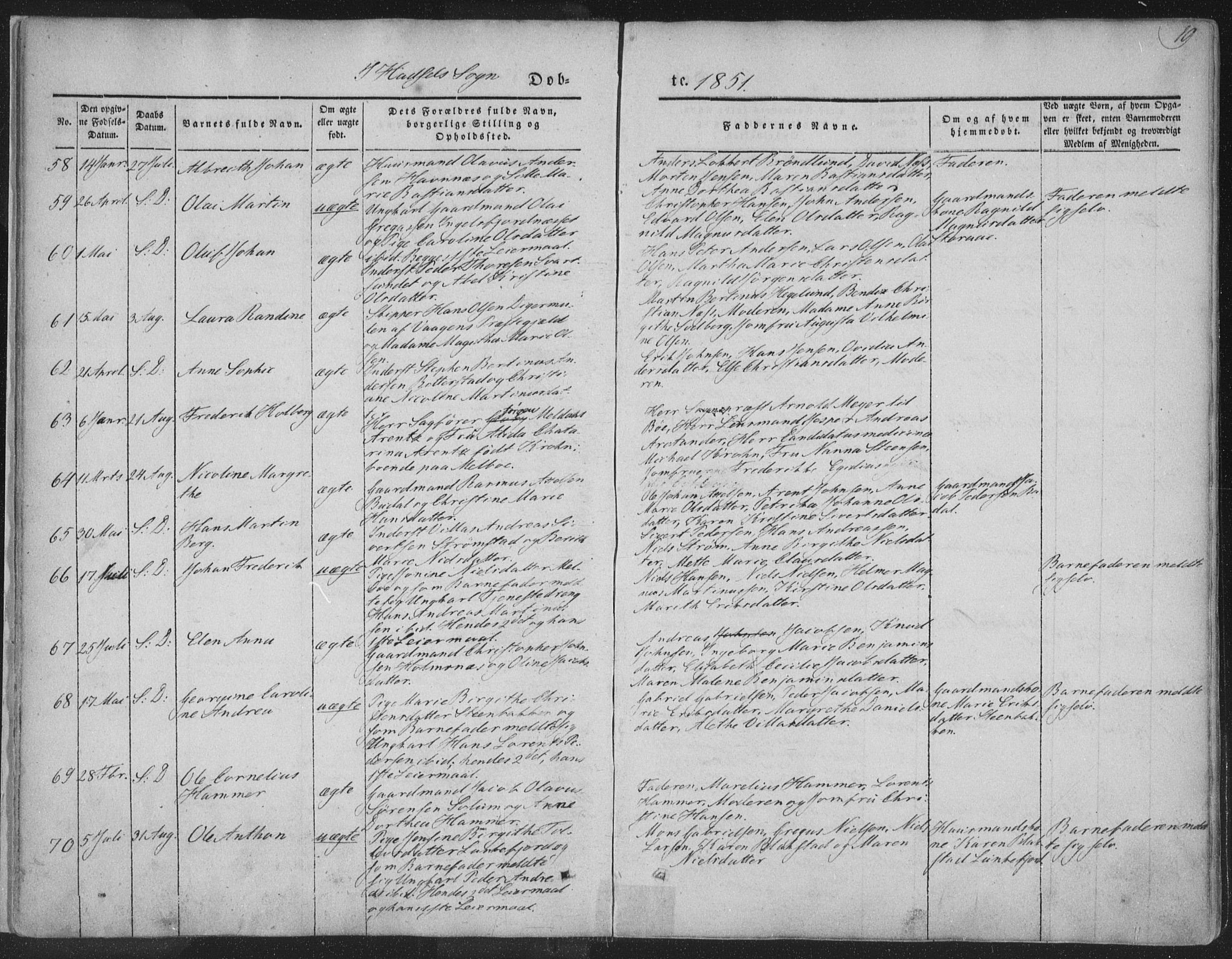 Ministerialprotokoller, klokkerbøker og fødselsregistre - Nordland, SAT/A-1459/888/L1241: Ministerialbok nr. 888A07, 1849-1869, s. 19