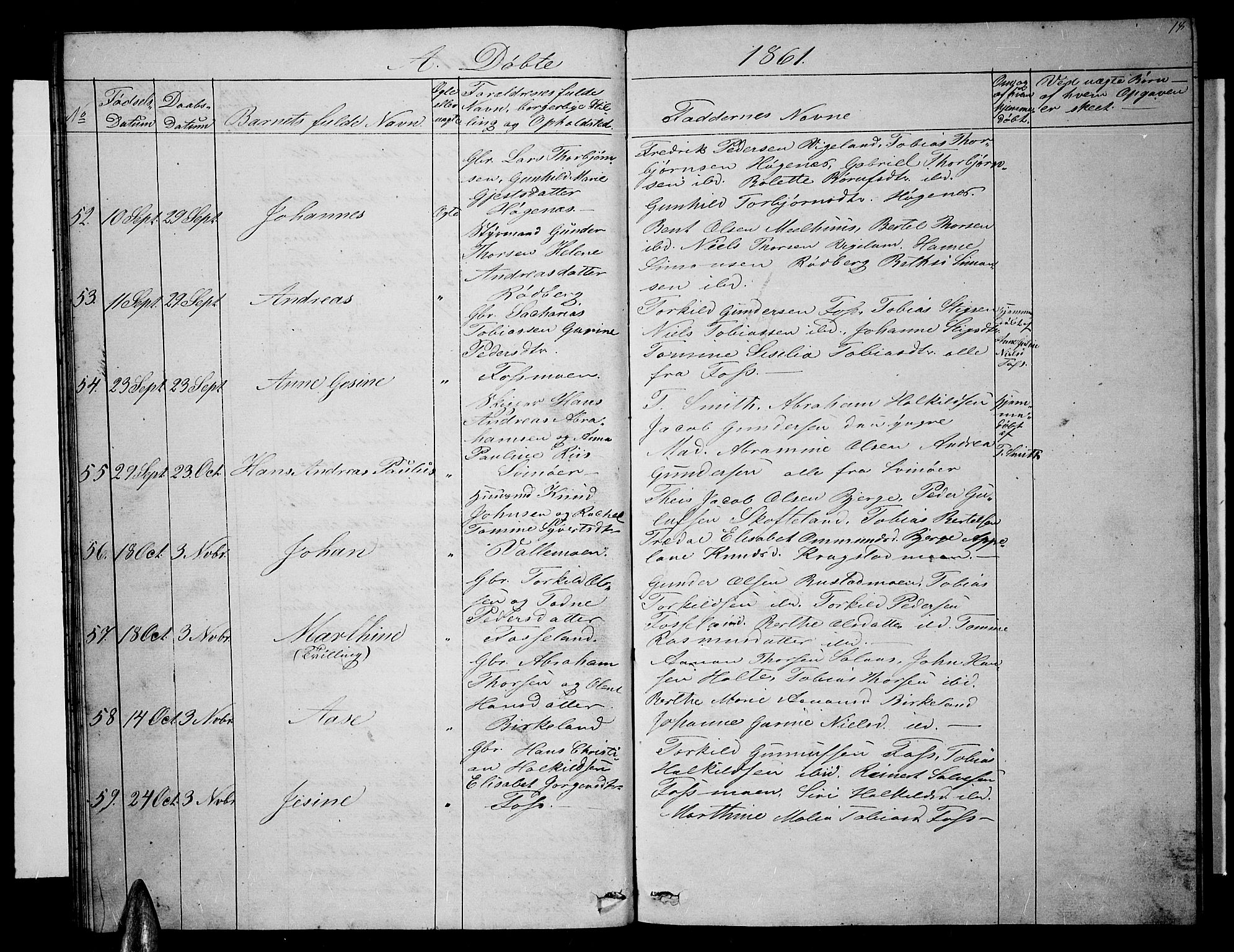 Sør-Audnedal sokneprestkontor, AV/SAK-1111-0039/F/Fb/Fbb/L0003: Klokkerbok nr. B 3, 1859-1868, s. 18