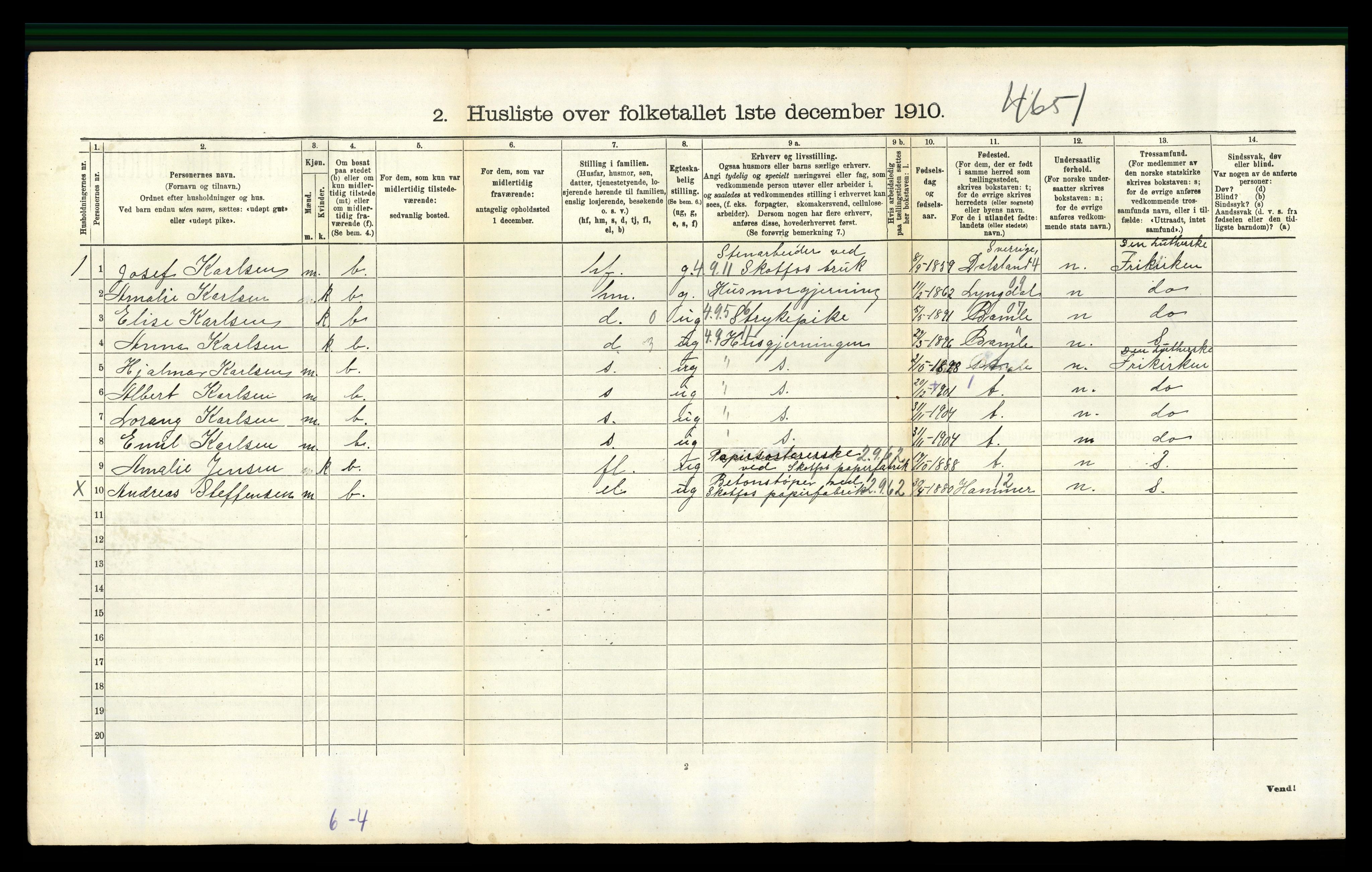 RA, Folketelling 1910 for 0818 Solum herred, 1910, s. 514