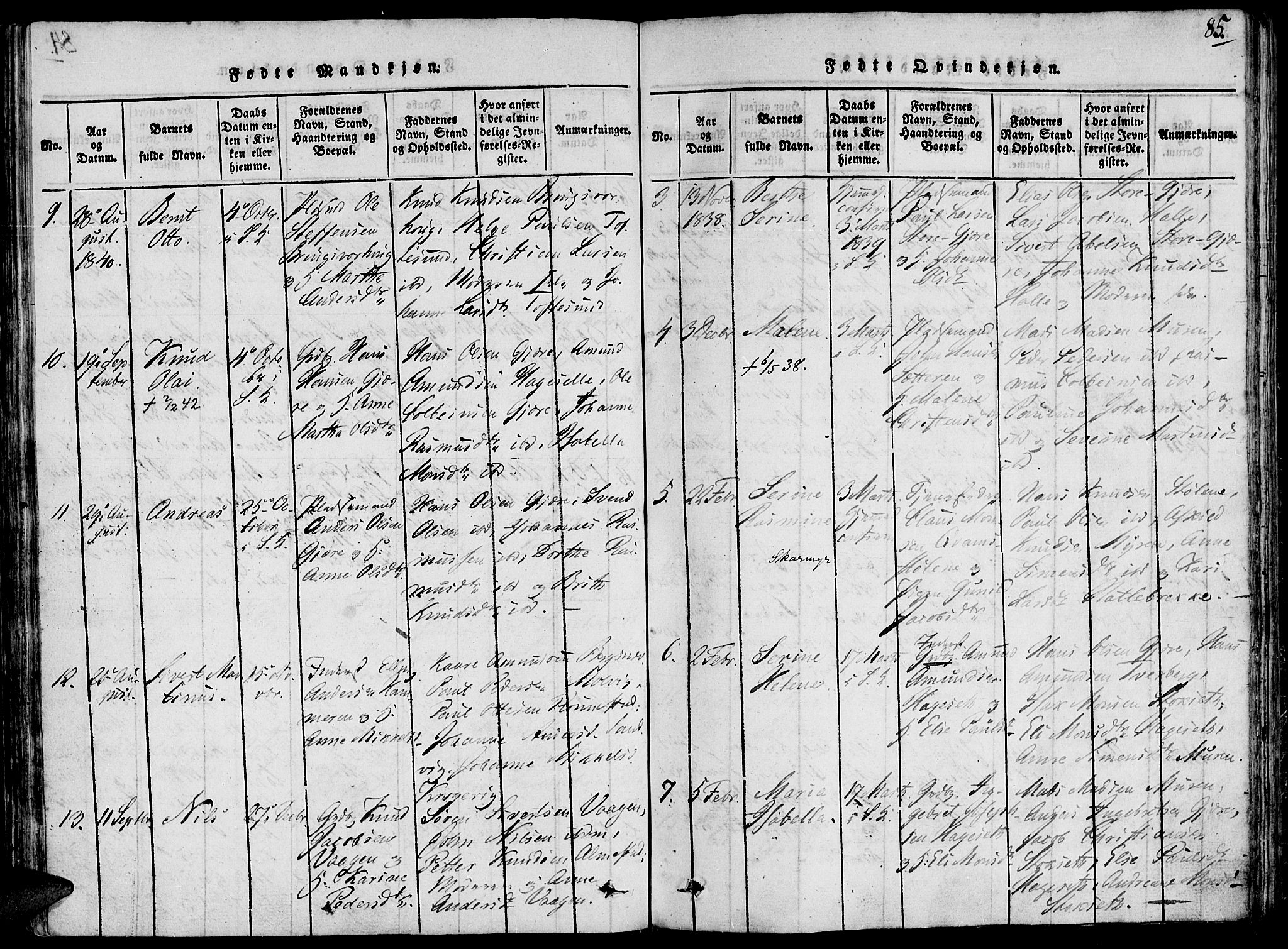 Ministerialprotokoller, klokkerbøker og fødselsregistre - Møre og Romsdal, AV/SAT-A-1454/503/L0033: Ministerialbok nr. 503A01, 1816-1841, s. 85