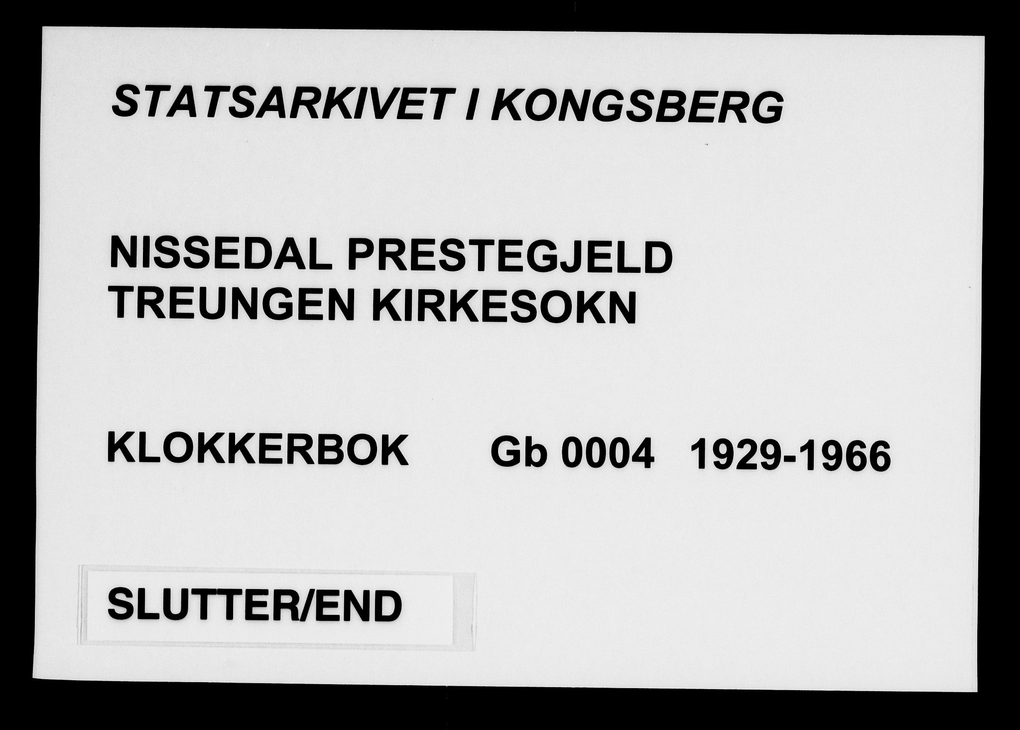 Nissedal kirkebøker, SAKO/A-288/G/Gb/L0004: Klokkerbok nr. II 4, 1929-1966