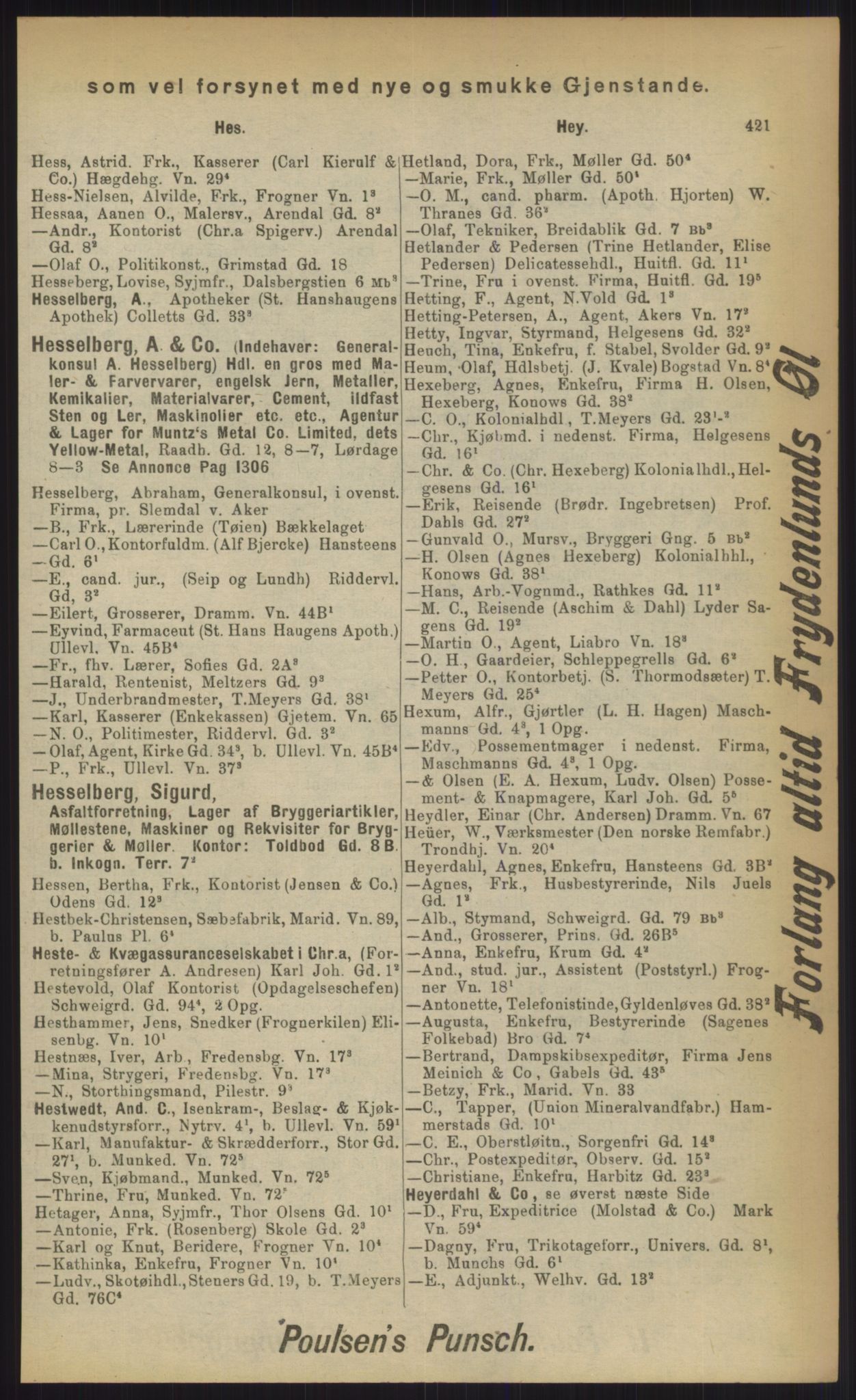 Kristiania/Oslo adressebok, PUBL/-, 1903, s. 421