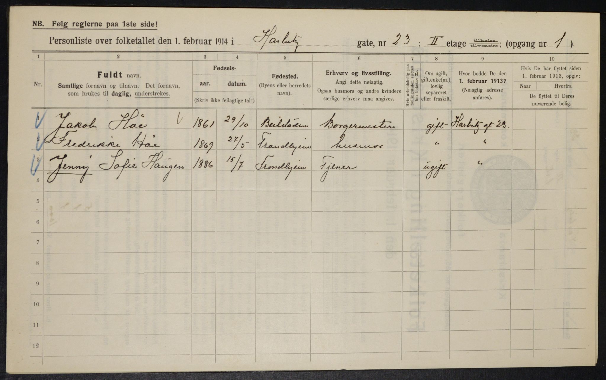 OBA, Kommunal folketelling 1.2.1914 for Kristiania, 1914, s. 81233