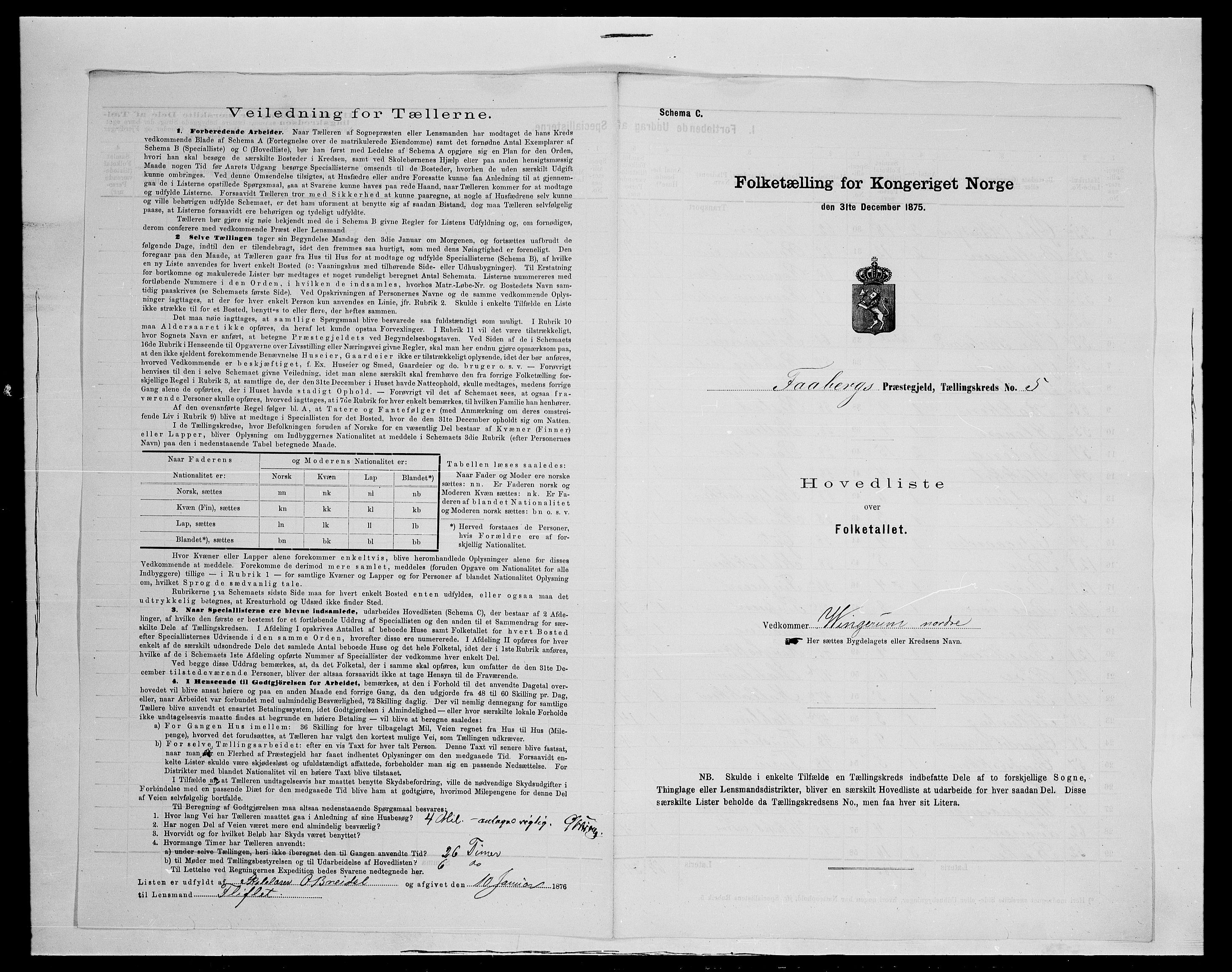 SAH, Folketelling 1875 for 0524L Fåberg prestegjeld, Fåberg sokn og Lillehammer landsokn, 1875, s. 30