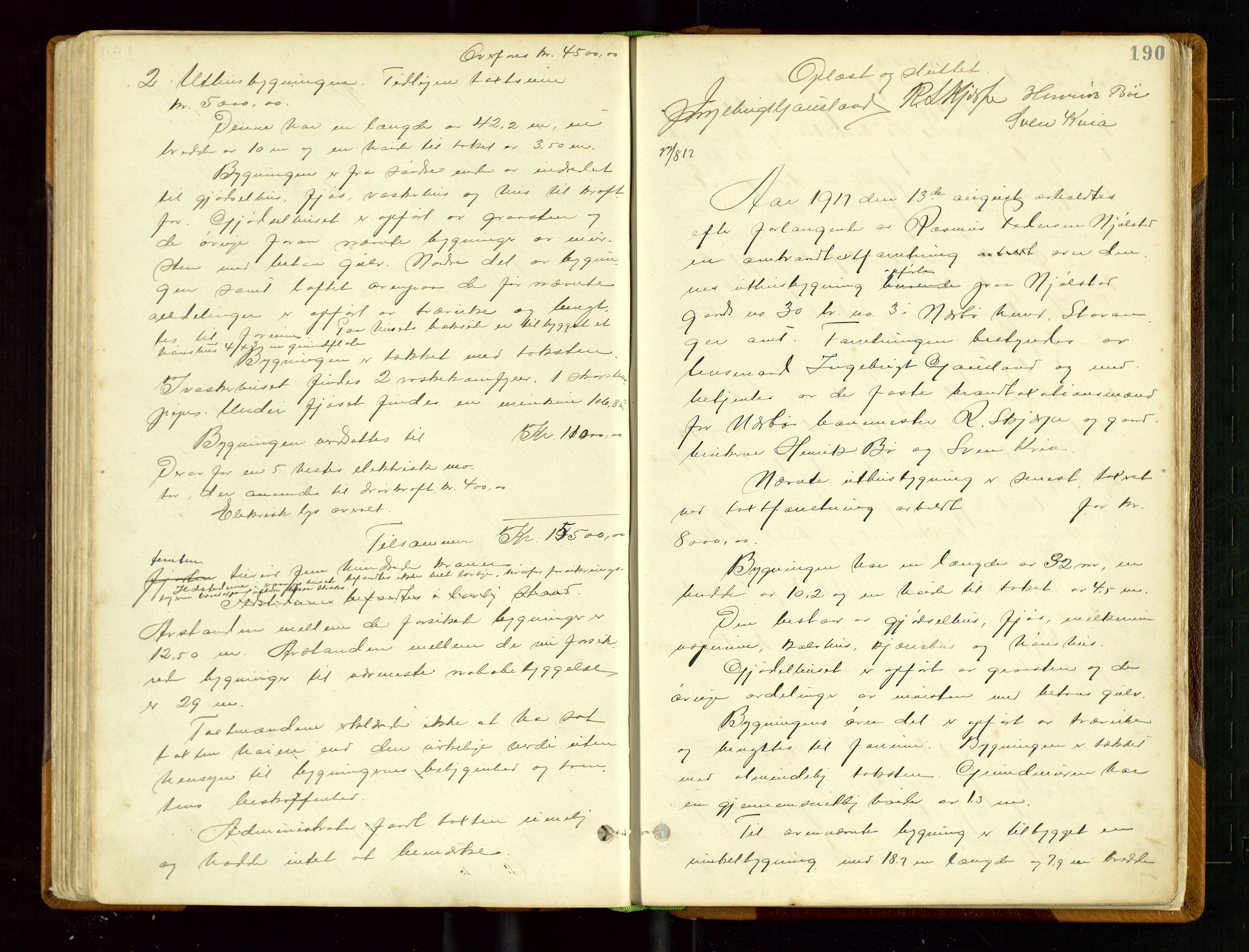 Hå lensmannskontor, AV/SAST-A-100456/Goa/L0002: Takstprotokoll, 1883-1919, s. 189b-190a