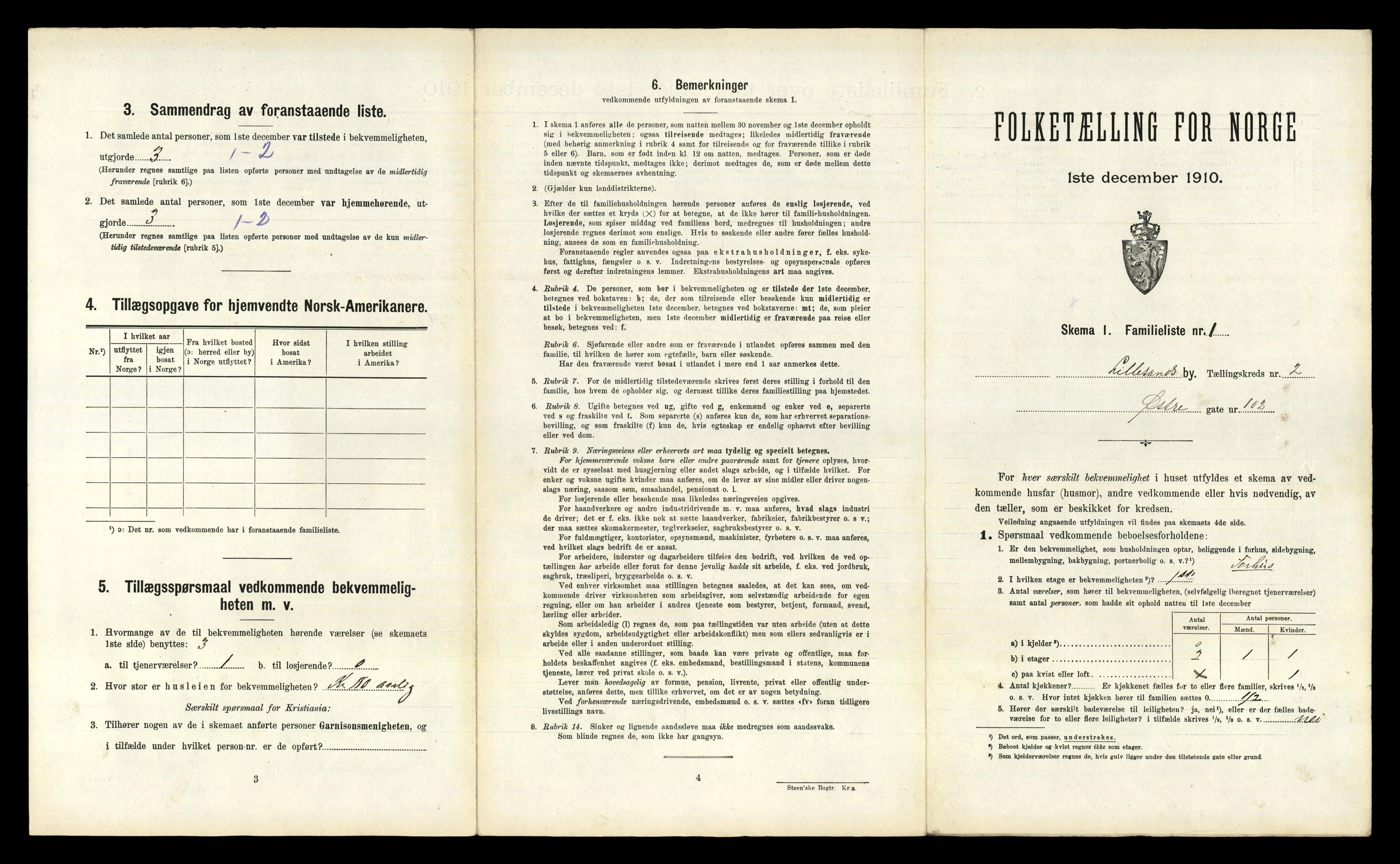 RA, Folketelling 1910 for 0905 Lillesand ladested, 1910, s. 500