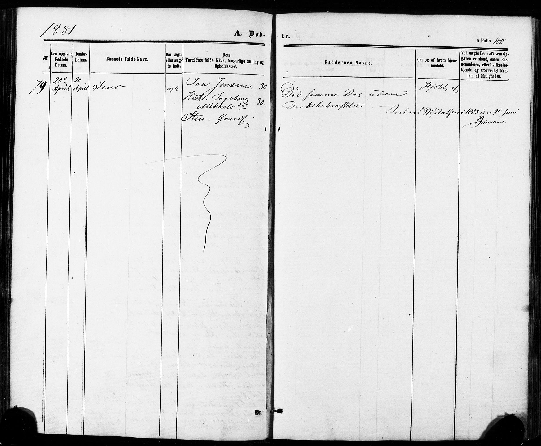 Ministerialprotokoller, klokkerbøker og fødselsregistre - Sør-Trøndelag, AV/SAT-A-1456/672/L0856: Ministerialbok nr. 672A08, 1861-1881, s. 100