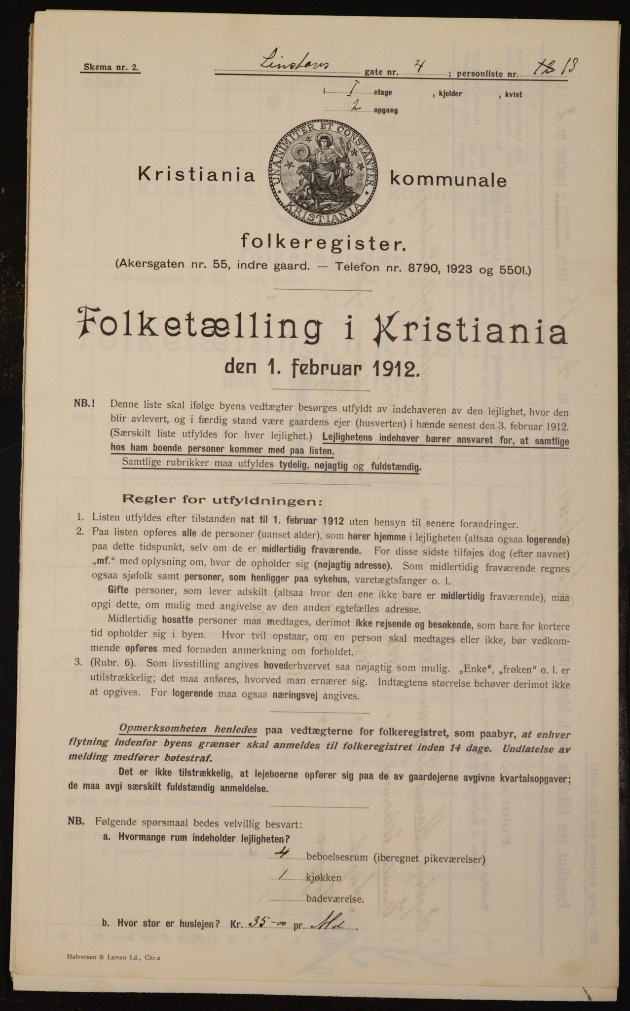 OBA, Kommunal folketelling 1.2.1912 for Kristiania, 1912, s. 58068