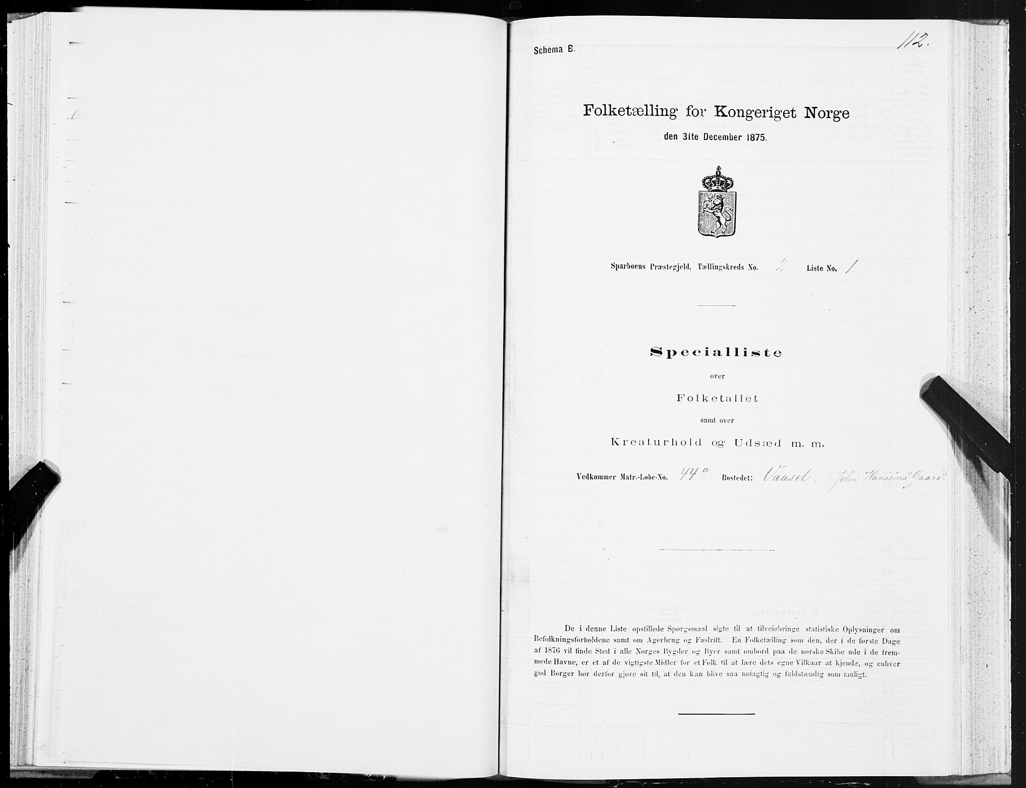 SAT, Folketelling 1875 for 1731P Sparbu prestegjeld, 1875, s. 1112