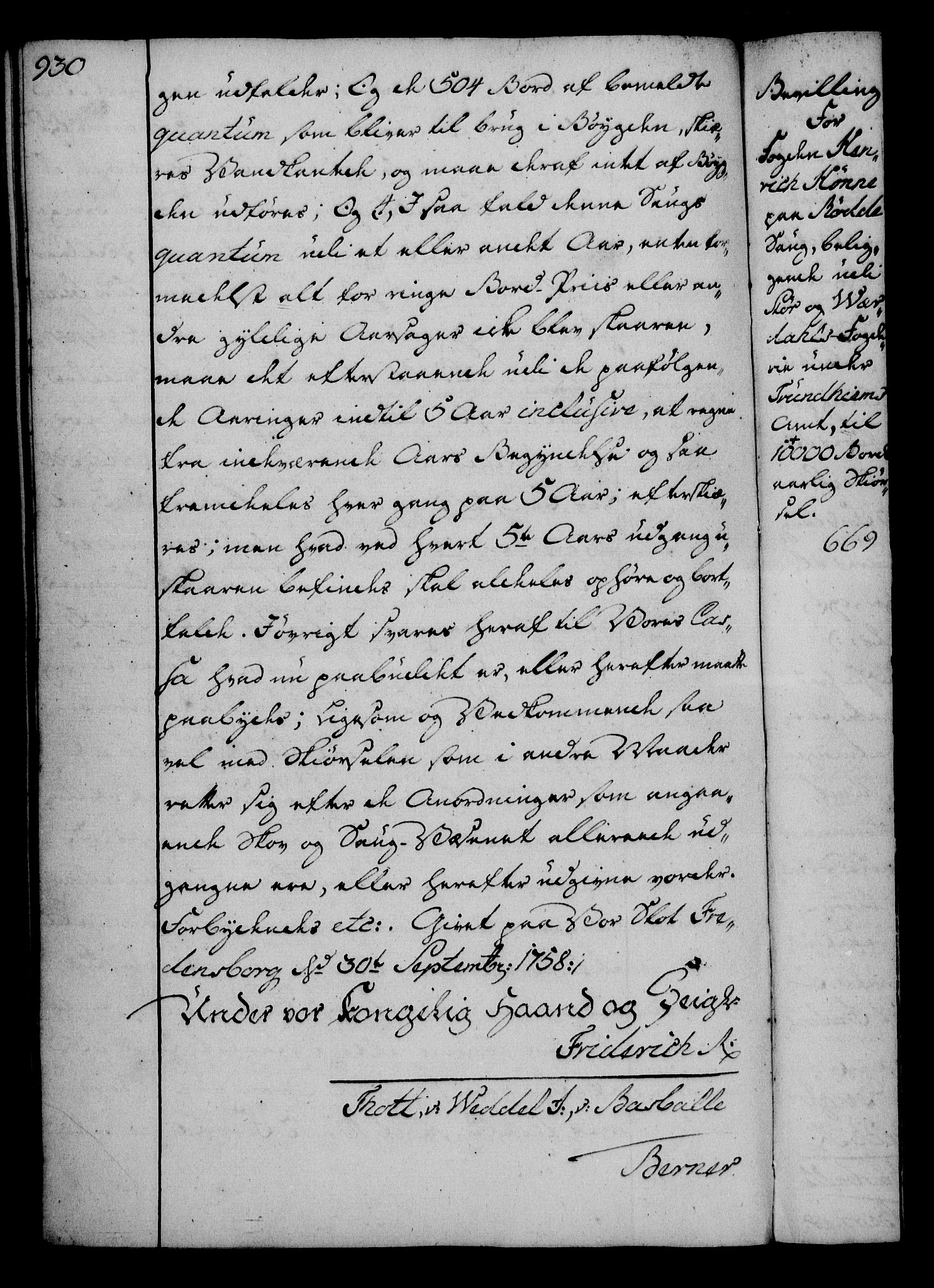 Rentekammeret, Kammerkanselliet, RA/EA-3111/G/Gg/Gga/L0006: Norsk ekspedisjonsprotokoll med register (merket RK 53.6), 1749-1759, s. 930