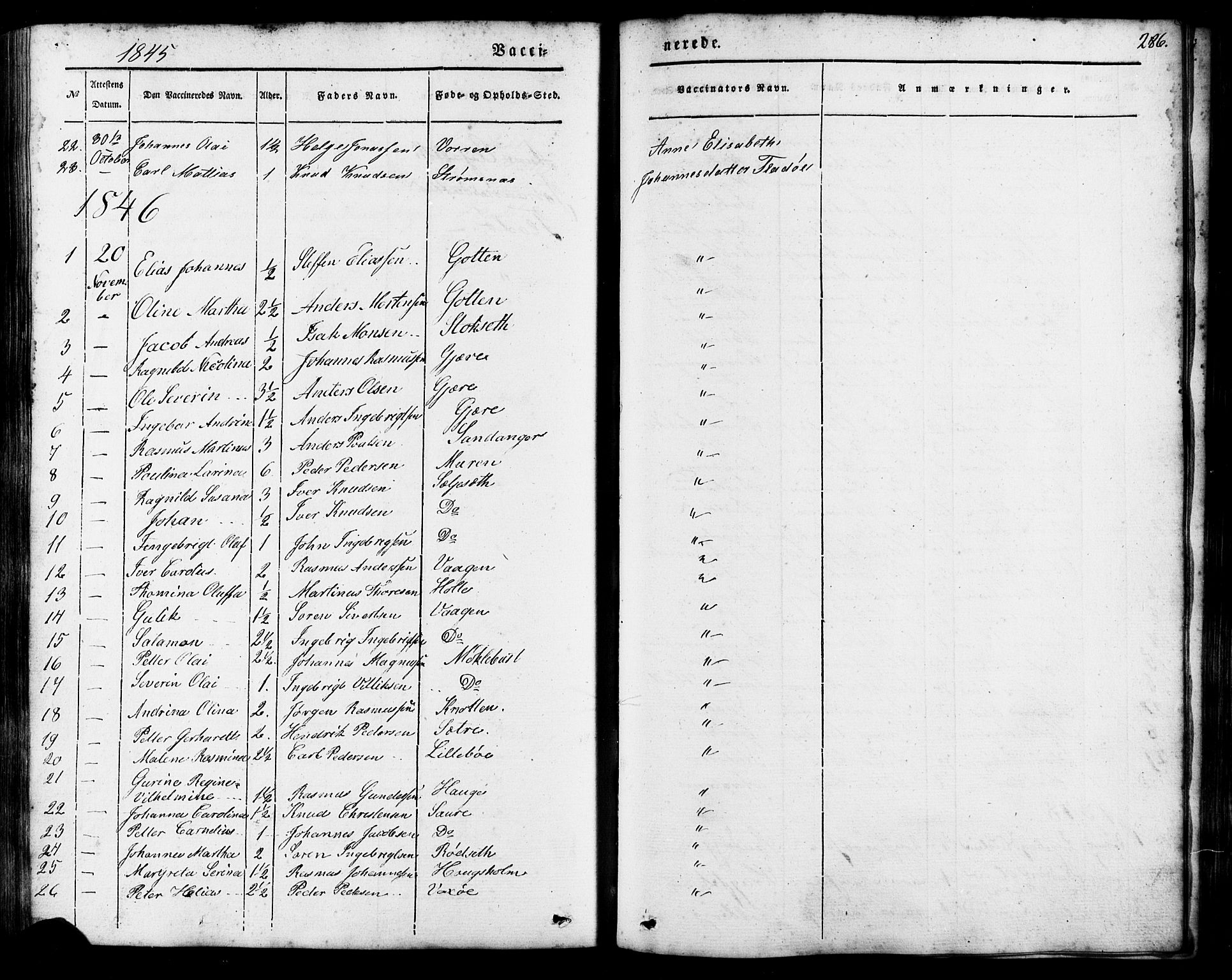 Ministerialprotokoller, klokkerbøker og fødselsregistre - Møre og Romsdal, AV/SAT-A-1454/503/L0034: Ministerialbok nr. 503A02, 1841-1884, s. 286