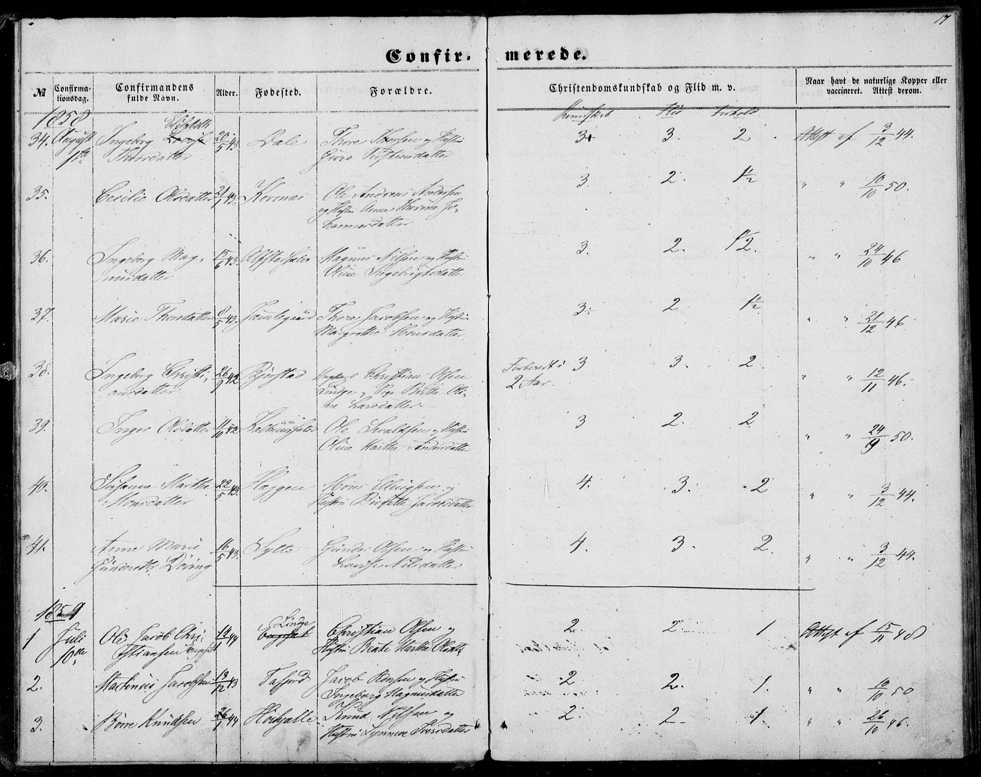 Ministerialprotokoller, klokkerbøker og fødselsregistre - Møre og Romsdal, SAT/A-1454/519/L0251: Ministerialbok nr. 519A10, 1854-1868, s. 17