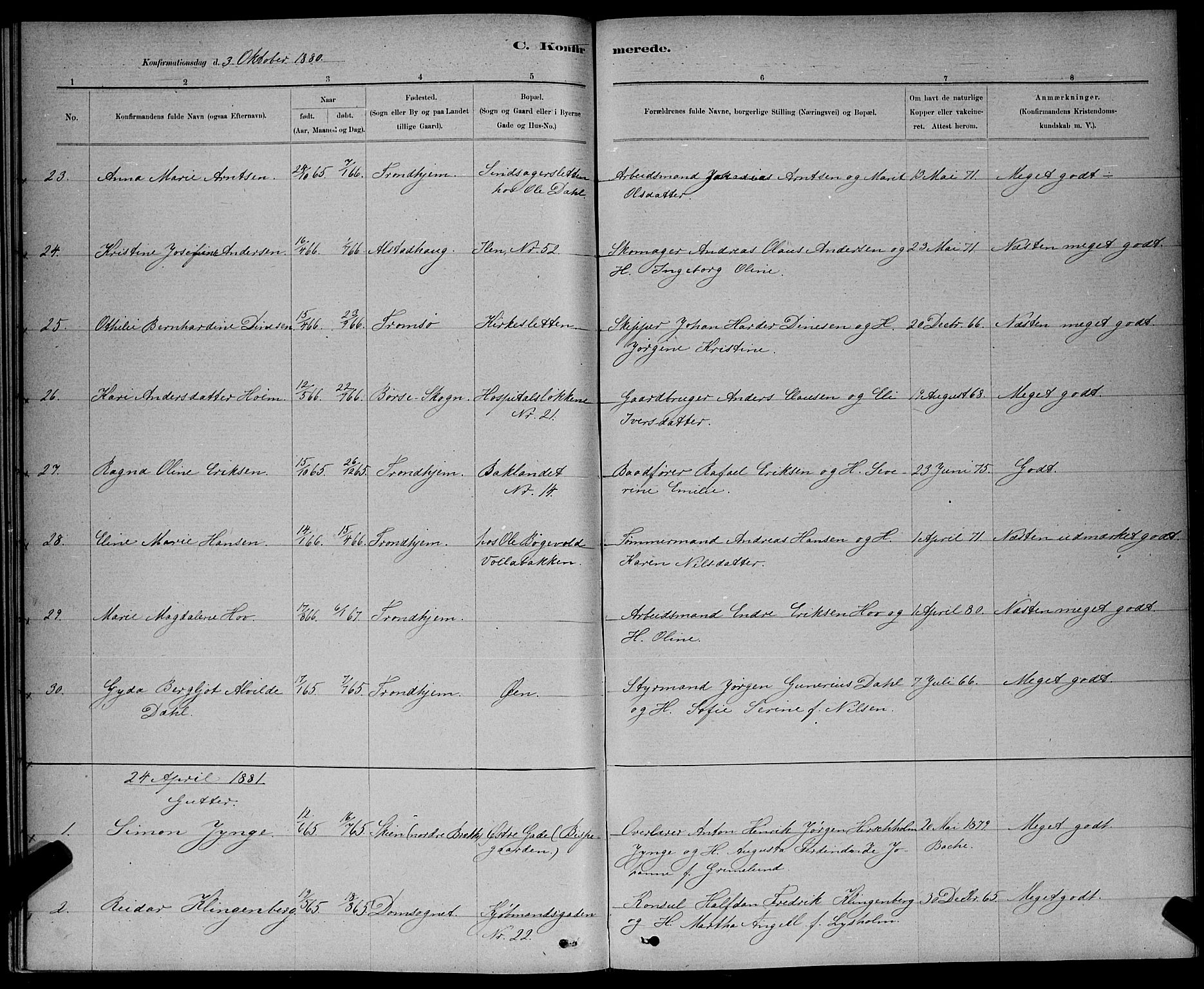 Ministerialprotokoller, klokkerbøker og fødselsregistre - Sør-Trøndelag, SAT/A-1456/601/L0091: Klokkerbok nr. 601C09, 1878-1883