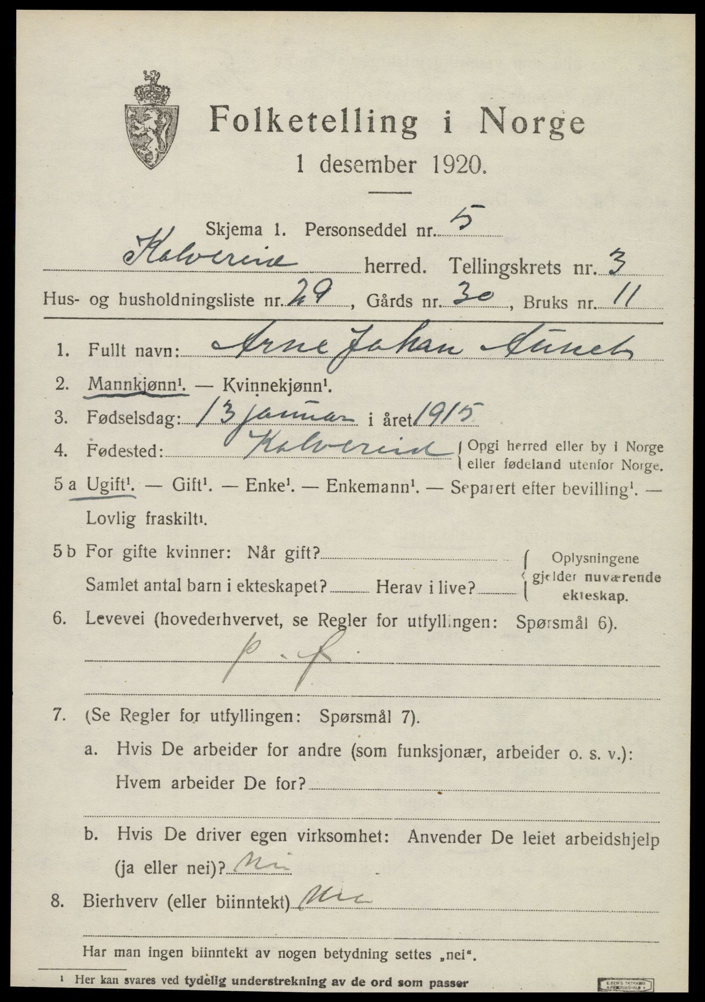 SAT, Folketelling 1920 for 1752 Kolvereid herred, 1920, s. 2241