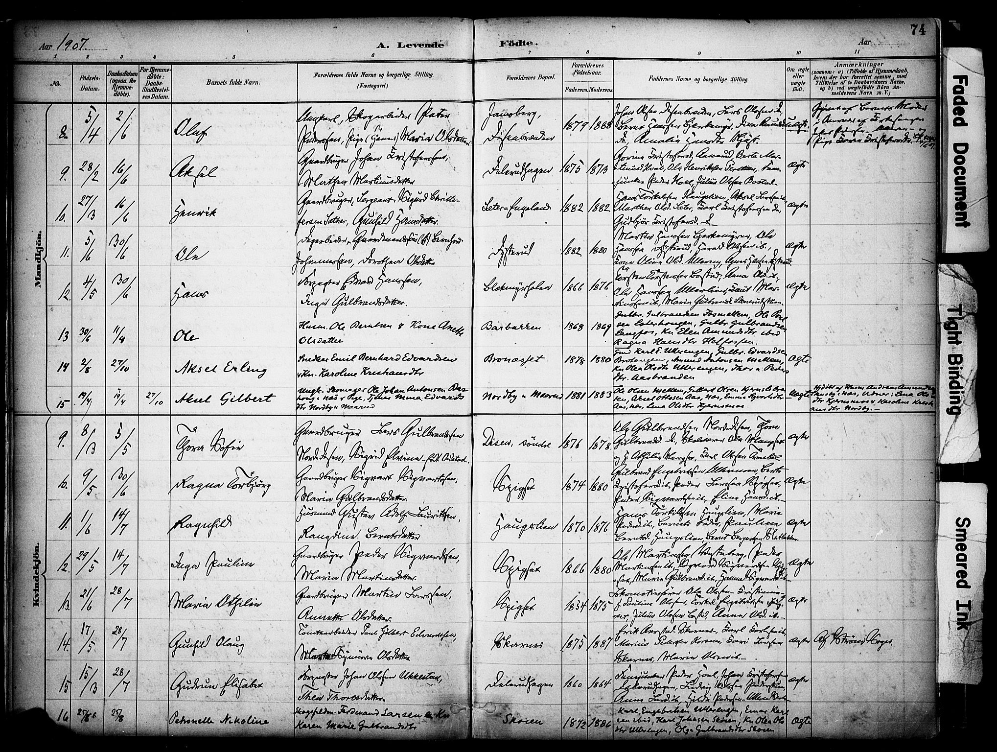 Sør-Odal prestekontor, AV/SAH-PREST-030/H/Ha/Haa/L0008: Ministerialbok nr. 8, 1886-1922, s. 74