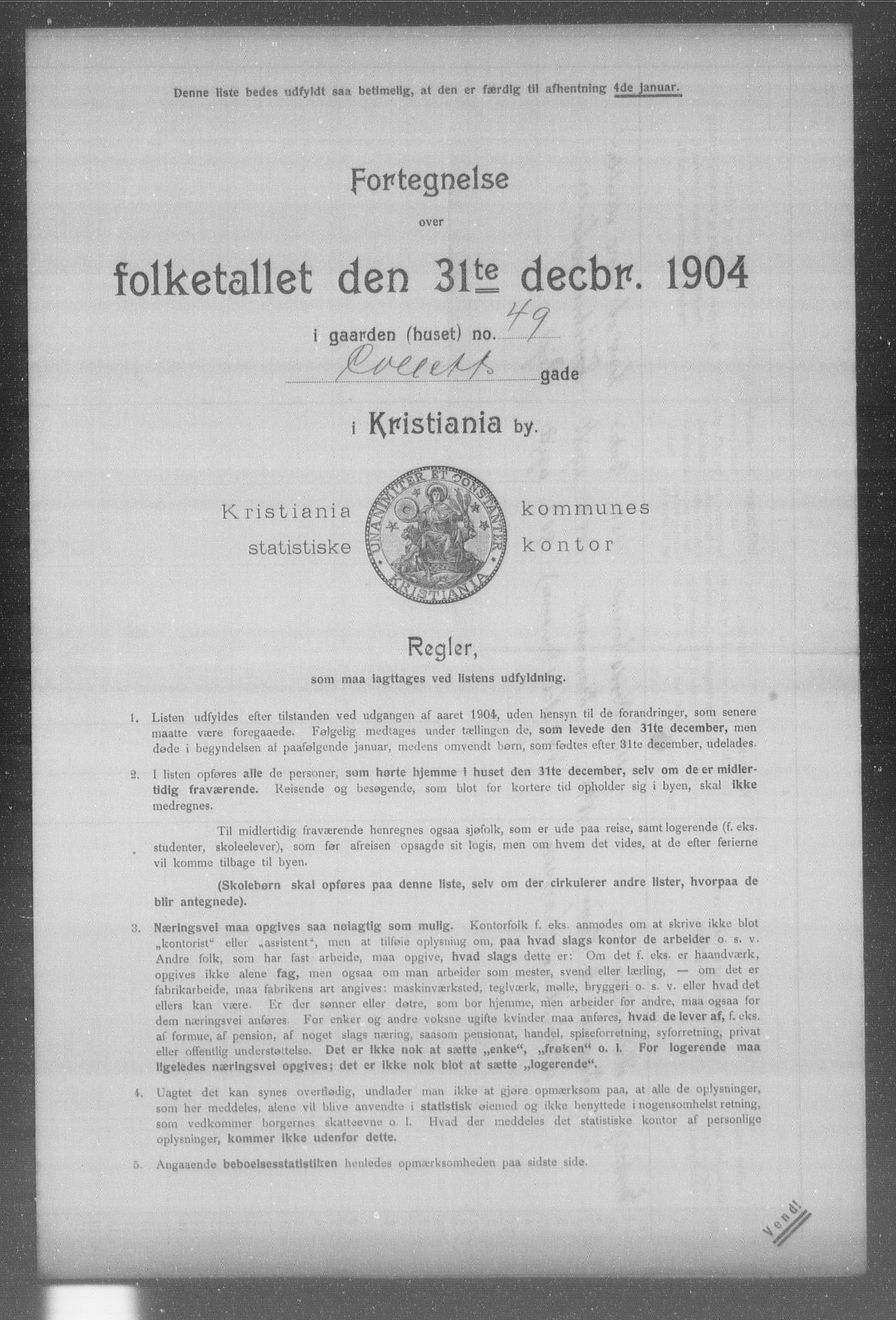 OBA, Kommunal folketelling 31.12.1904 for Kristiania kjøpstad, 1904, s. 2710