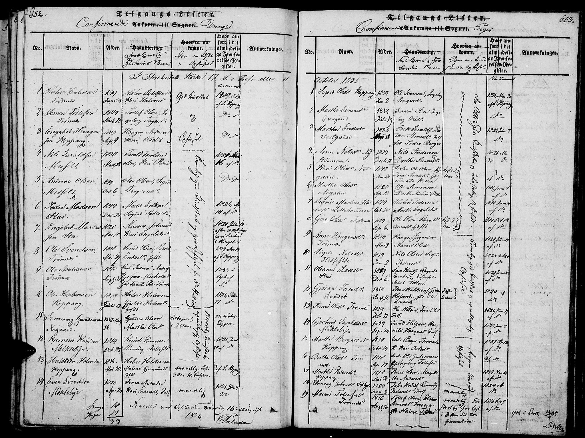 Åmot prestekontor, Hedmark, AV/SAH-PREST-056/H/Ha/Haa/L0005: Ministerialbok nr. 5, 1815-1841, s. 652-653