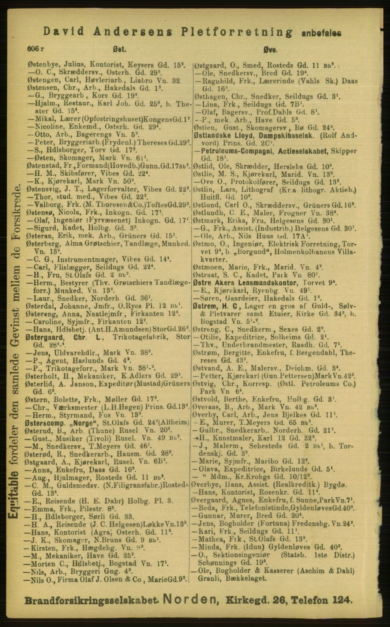 Kristiania/Oslo adressebok, PUBL/-, 1898, s. 606r