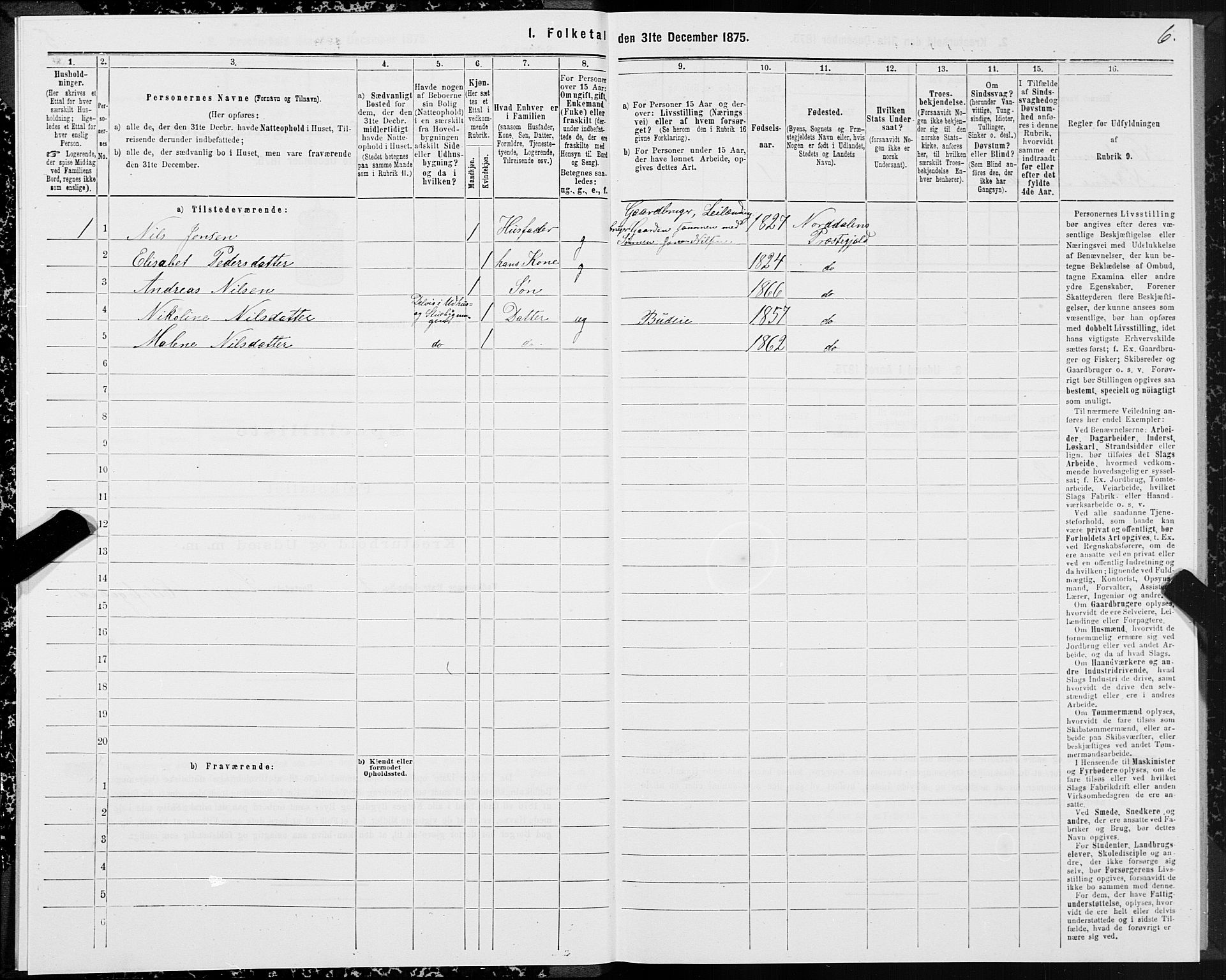 SAT, Folketelling 1875 for 1524P Norddal prestegjeld, 1875, s. 3006