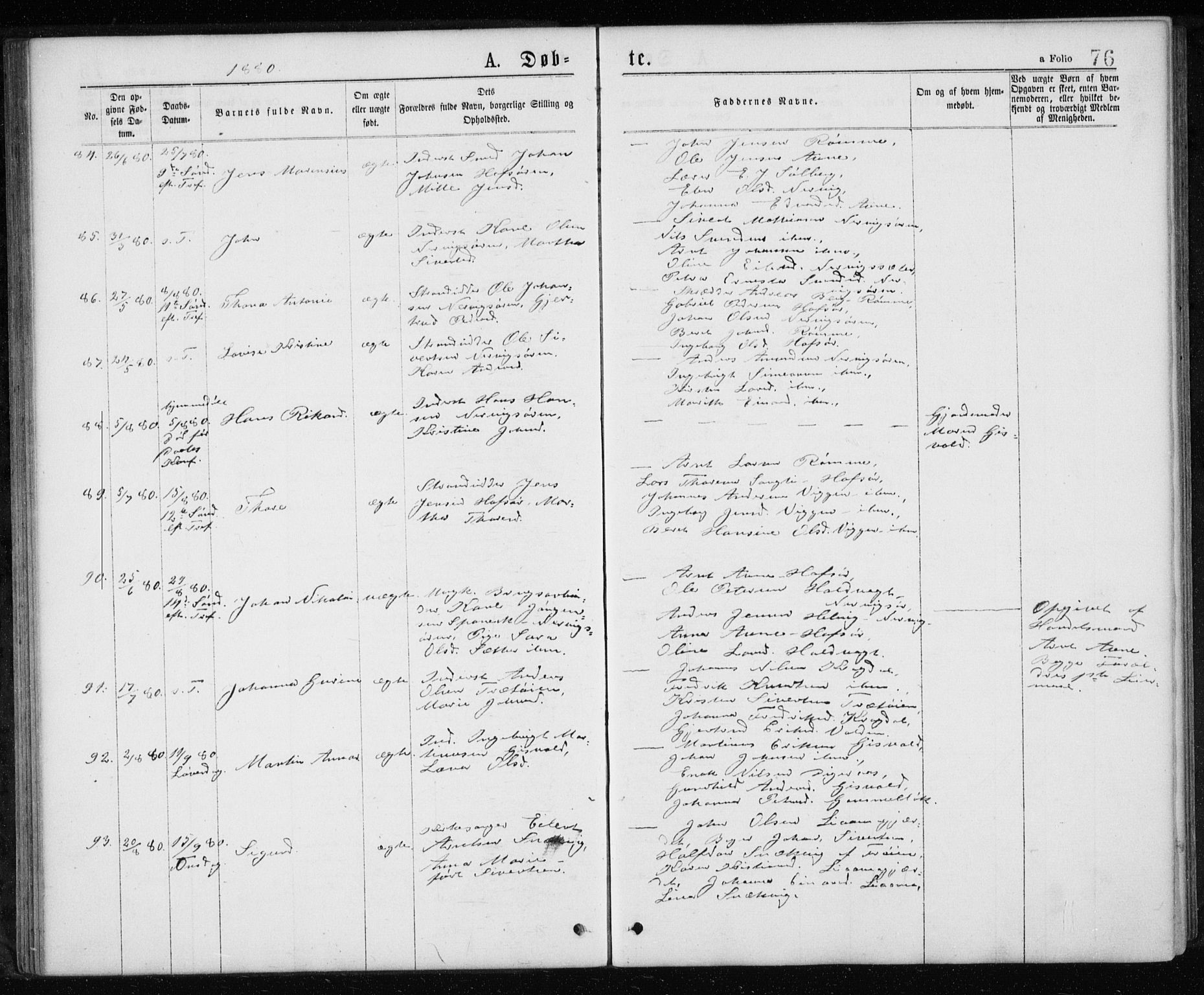 Ministerialprotokoller, klokkerbøker og fødselsregistre - Sør-Trøndelag, AV/SAT-A-1456/668/L0817: Klokkerbok nr. 668C06, 1873-1884, s. 76